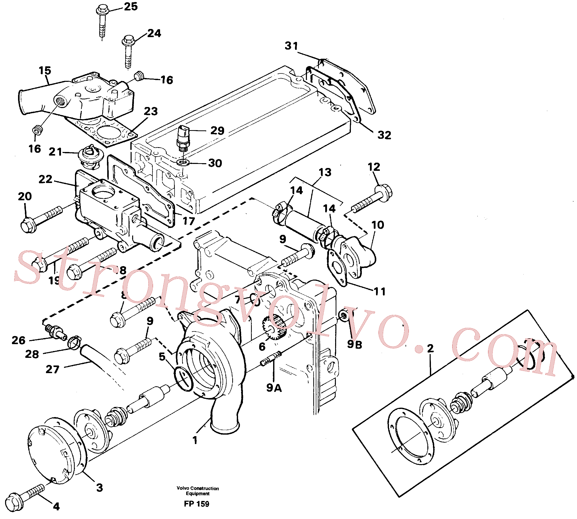 VOE11039194 Volvo Bomba de água(FP159 Montagem)