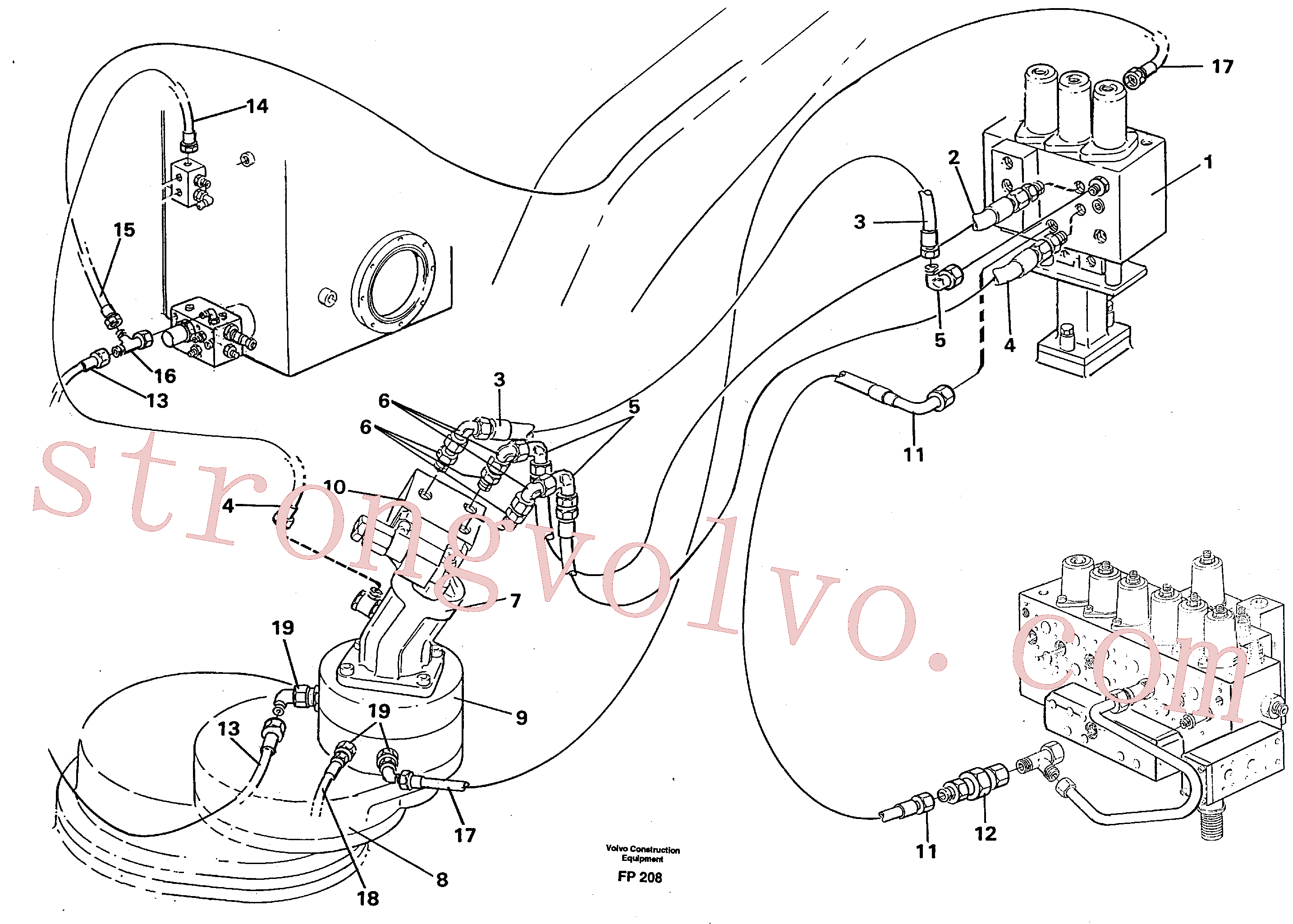 VOE14236577 Volvo Sistema de rotação da lança(FP208 Montagem)