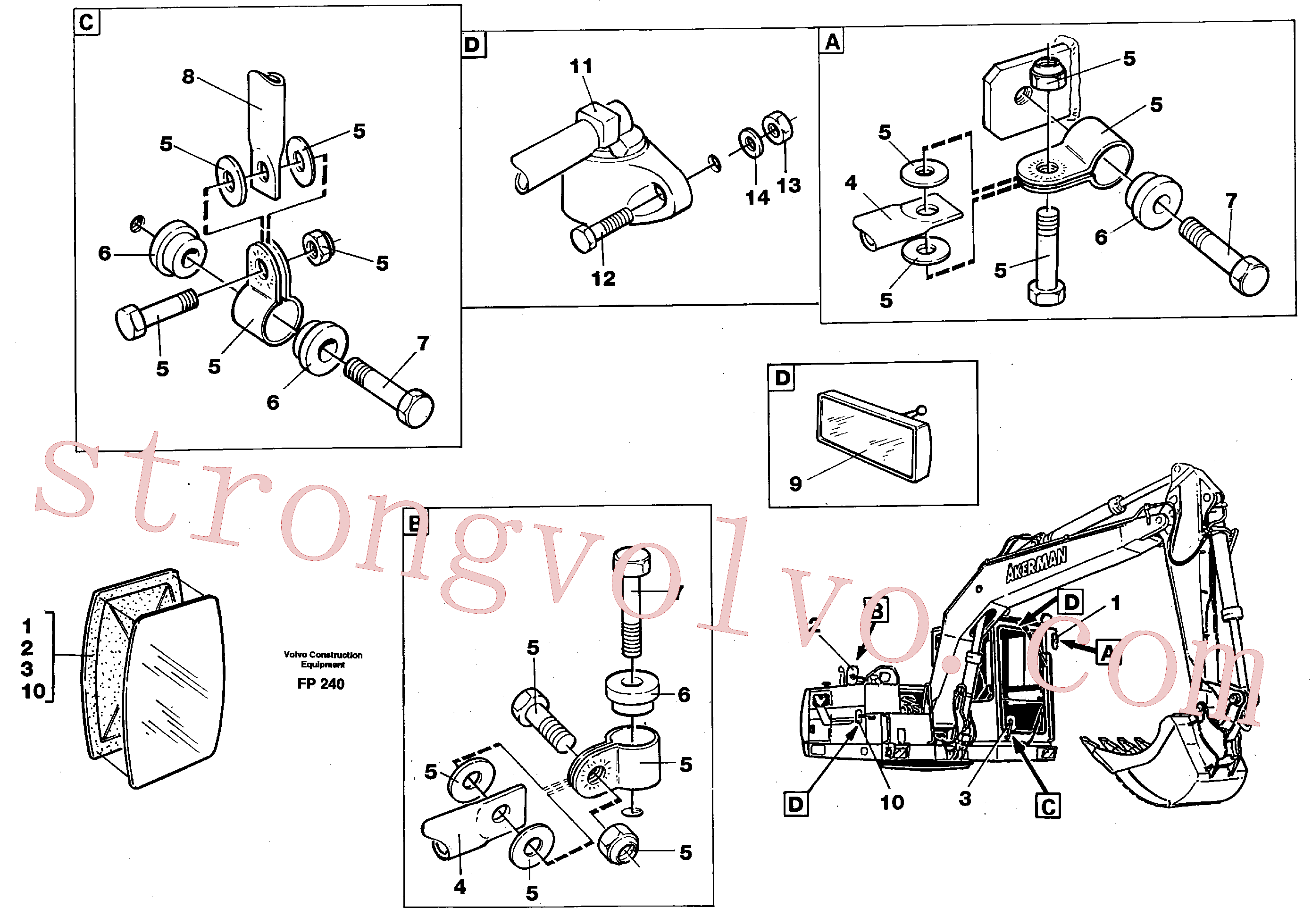 VOE14212844 Volvo Espelho retrovisor(FP240 Montagem)