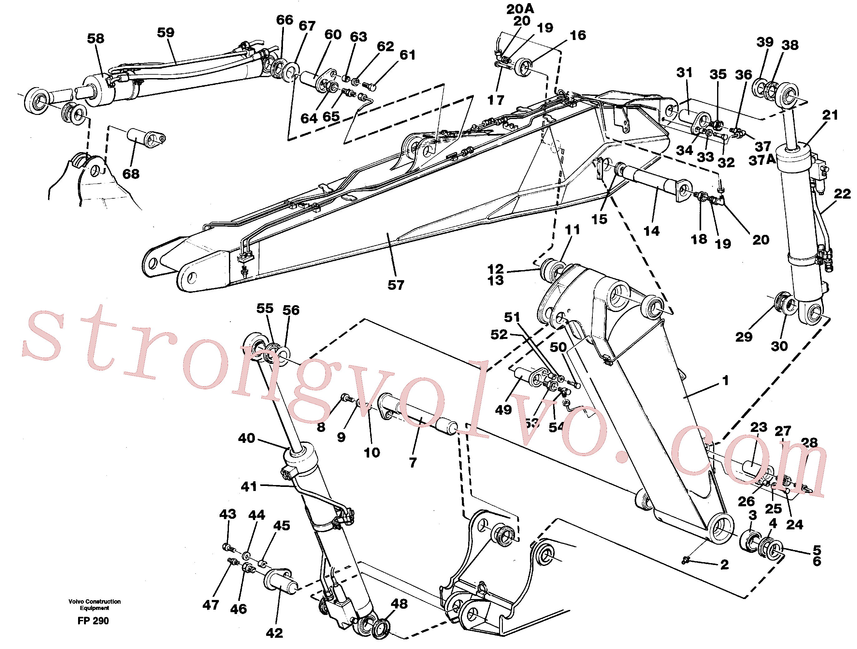 VOE14257101 Boom front section Inscreva-se para Volvo Acessórios para escavadeira