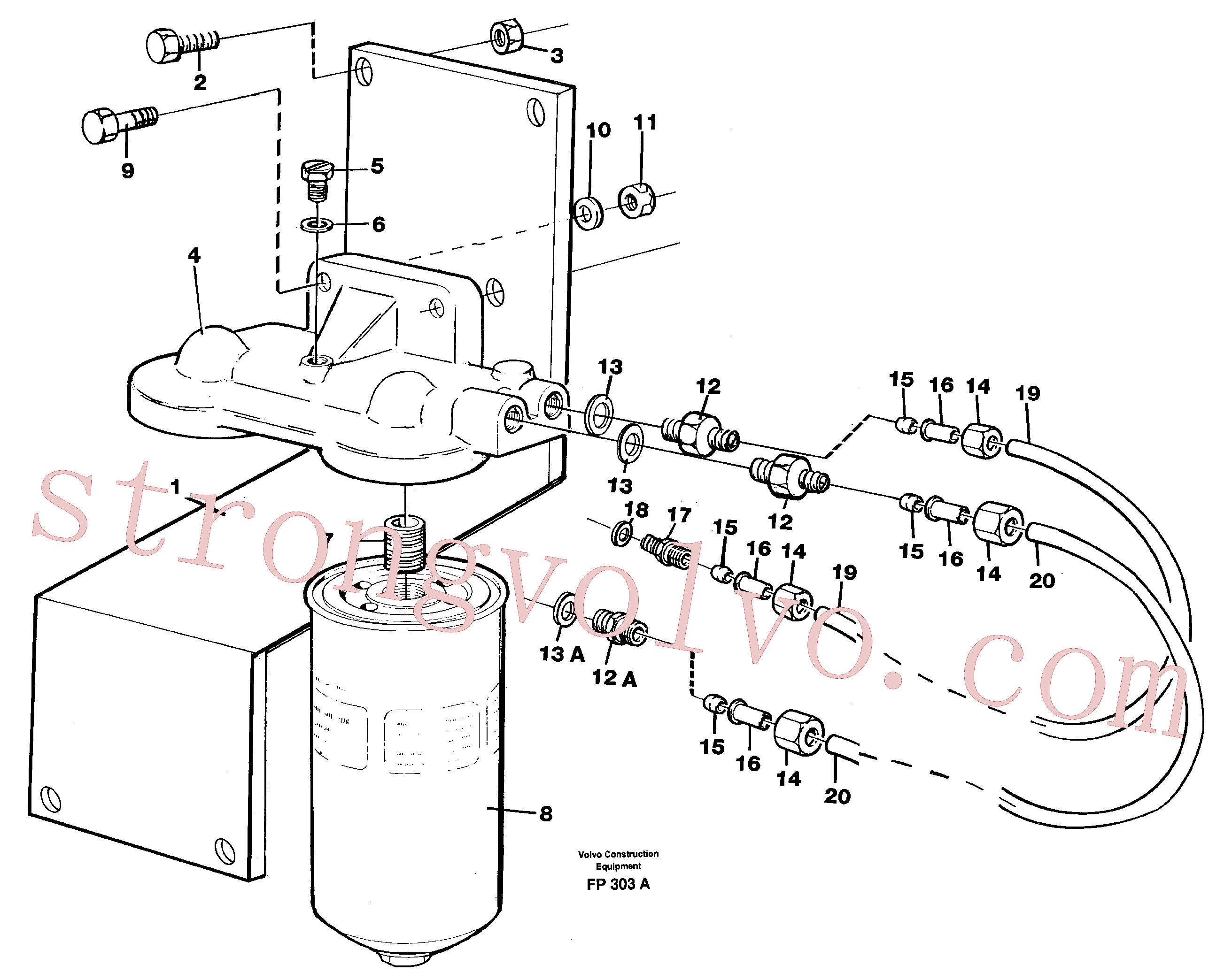VOE787029 Volvo Filtro de combustível extra(FP303A Montagem)