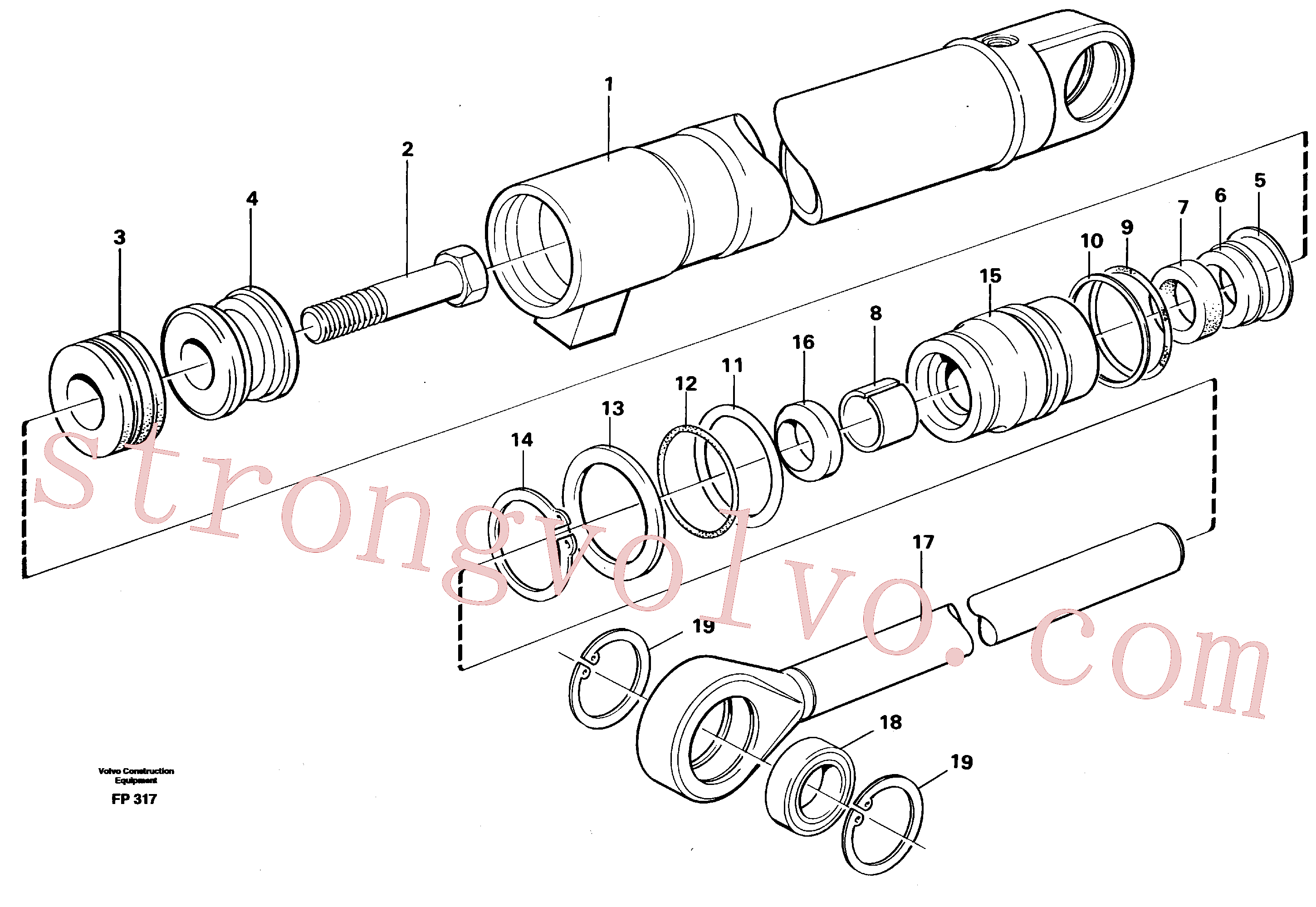 VOE14251914 Volvo Cilindro hidráulico(FP317 Montagem)