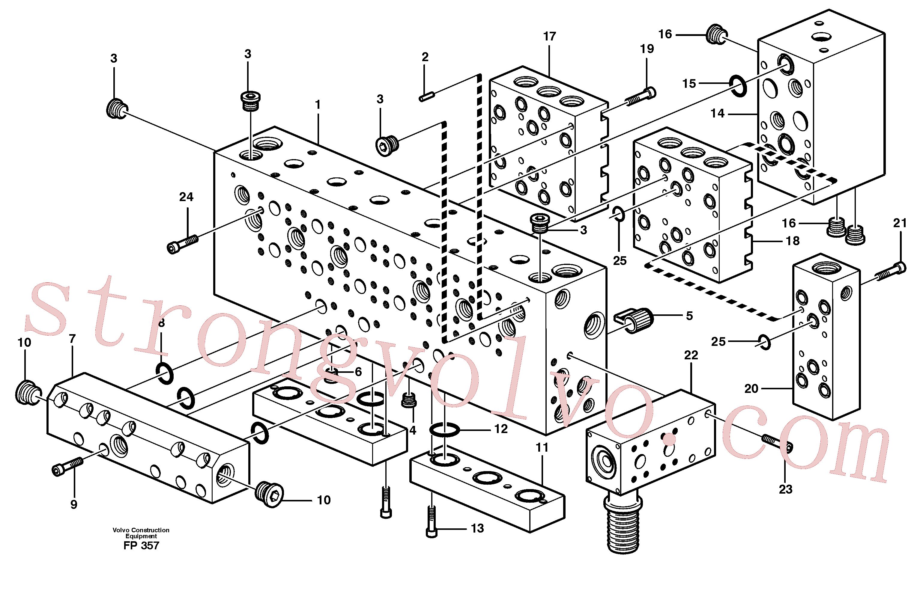 VOE955300 Volvo Conjunto da válvula principal, bloco de montagem(FP357 Montagem)