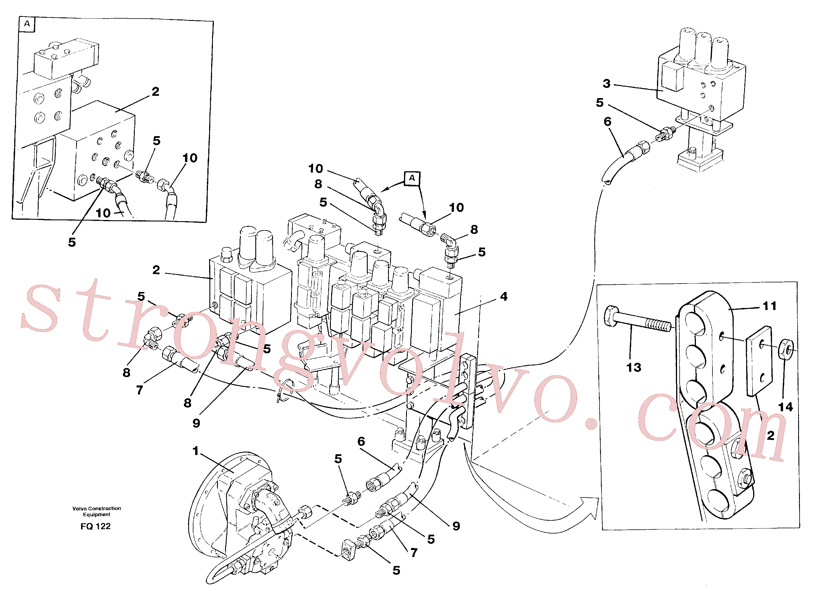 VOE14251445 Retentor de mangueira Volvo escavadeira