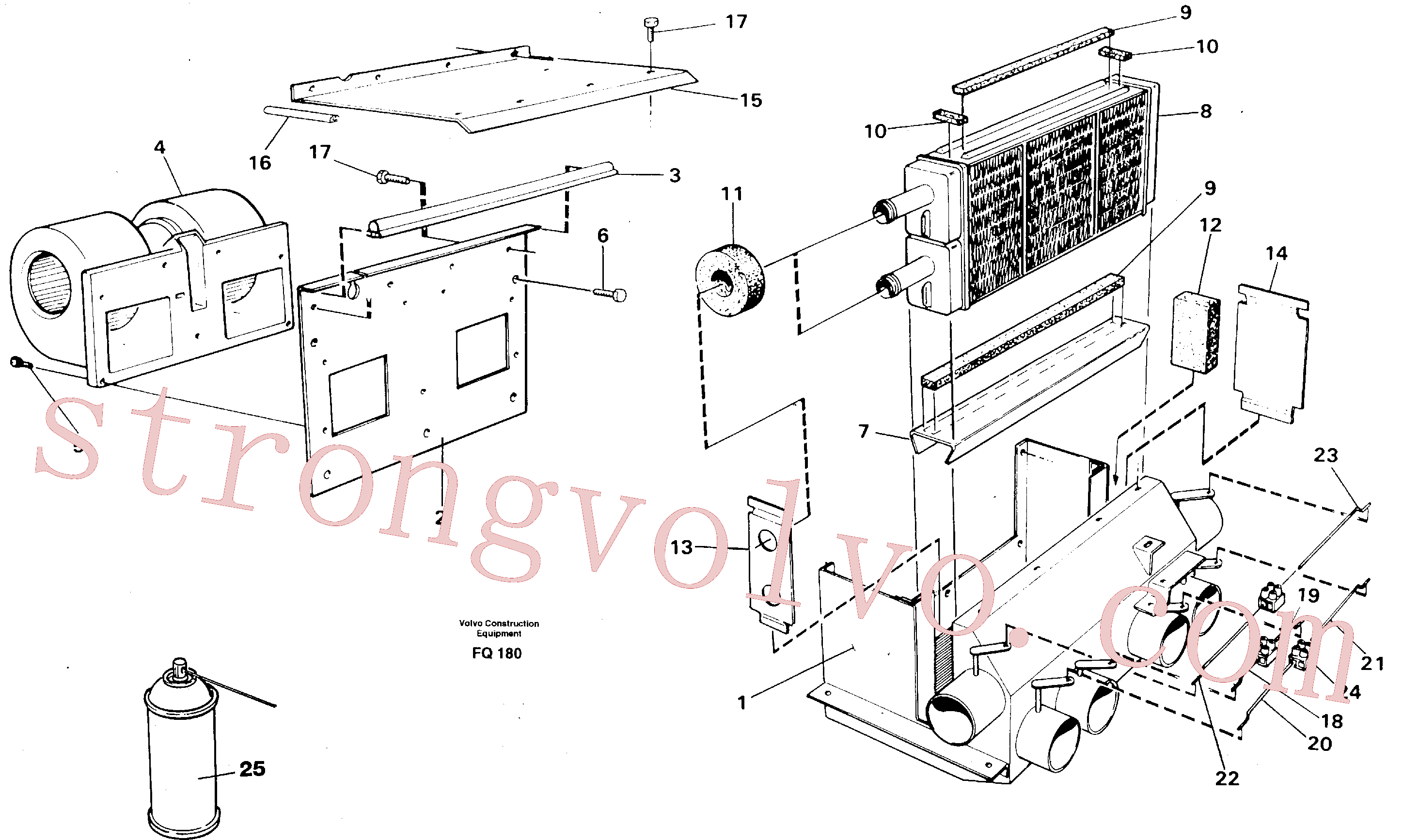VOE14248795 Volvo Aquecedor da cabina(FQ180 Montagem)