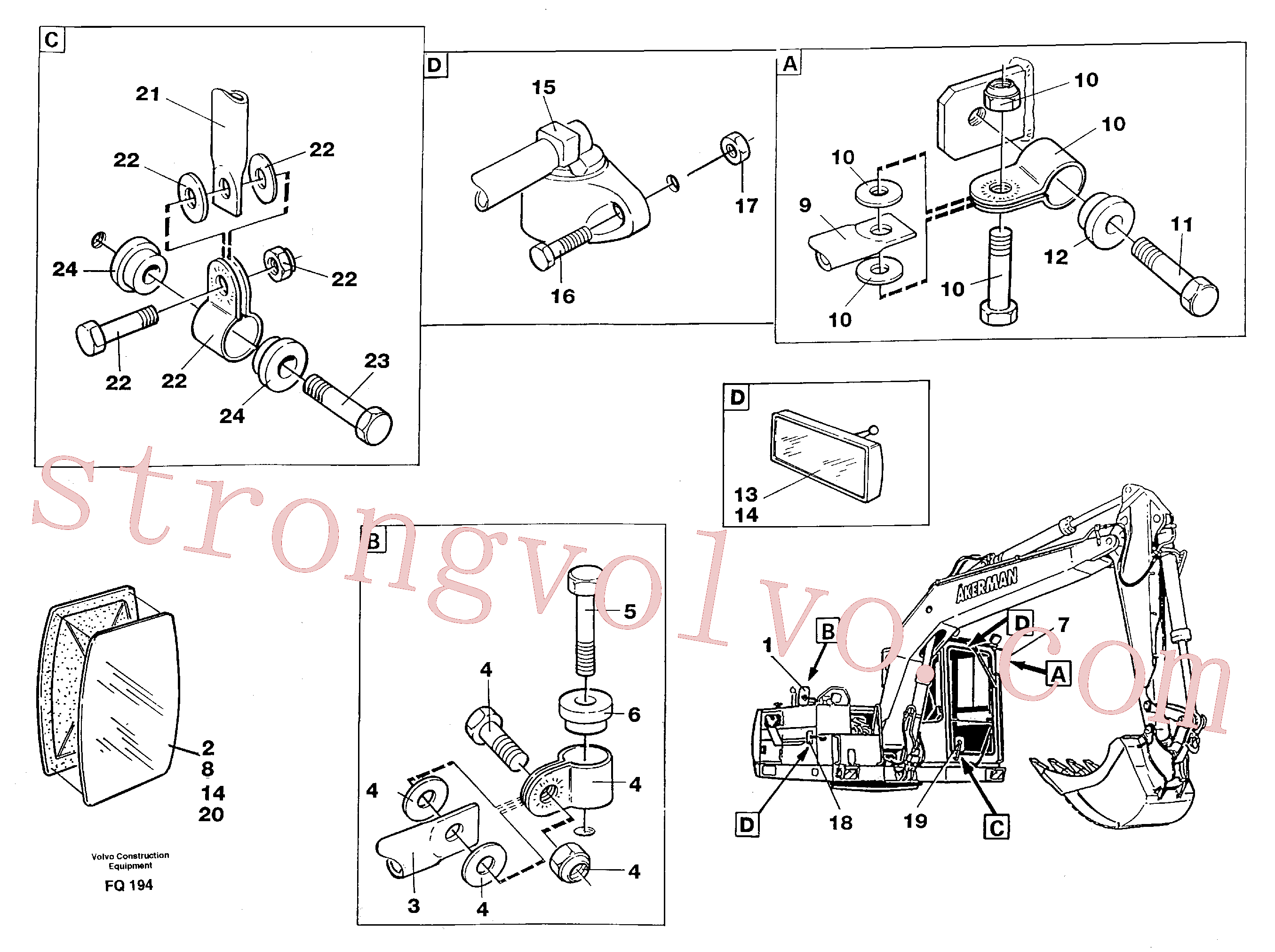 VOE14237800 Volvo Espelho retrovisor(FQ194 Montagem)