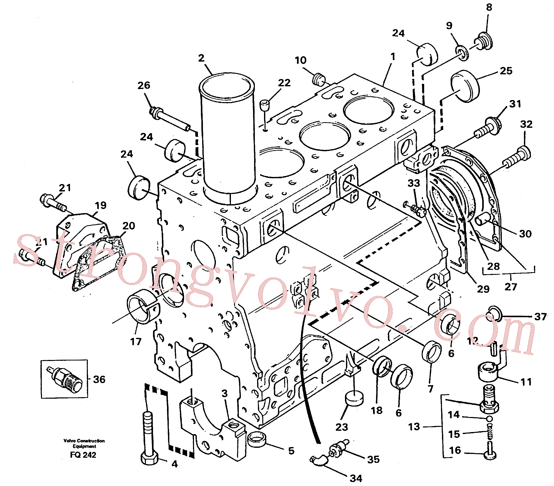 VOE968147 Volvo Bloco do motor(FQ242 Montagem)