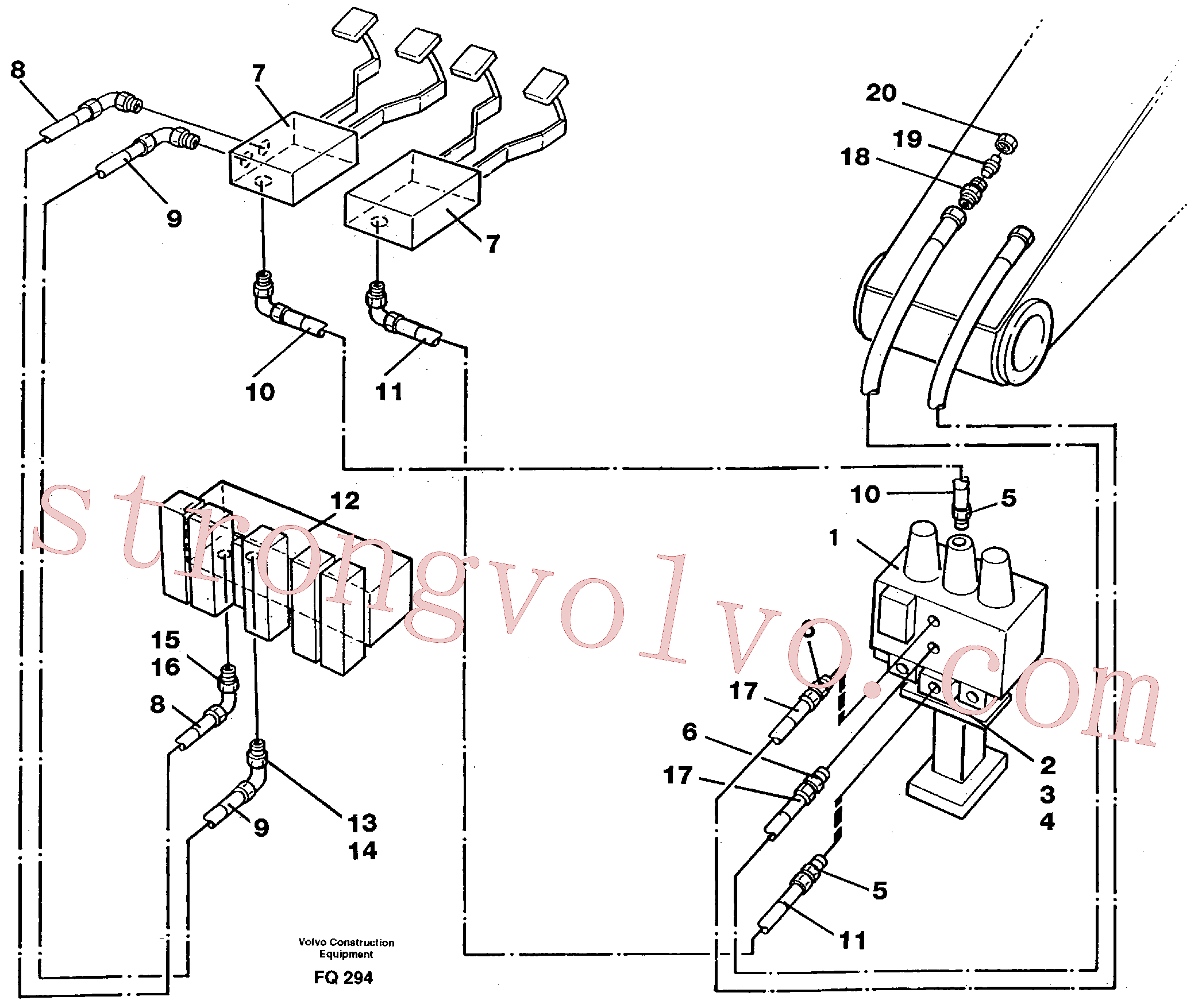 Atacado VOE14012404 Niple Volvo escavadeira