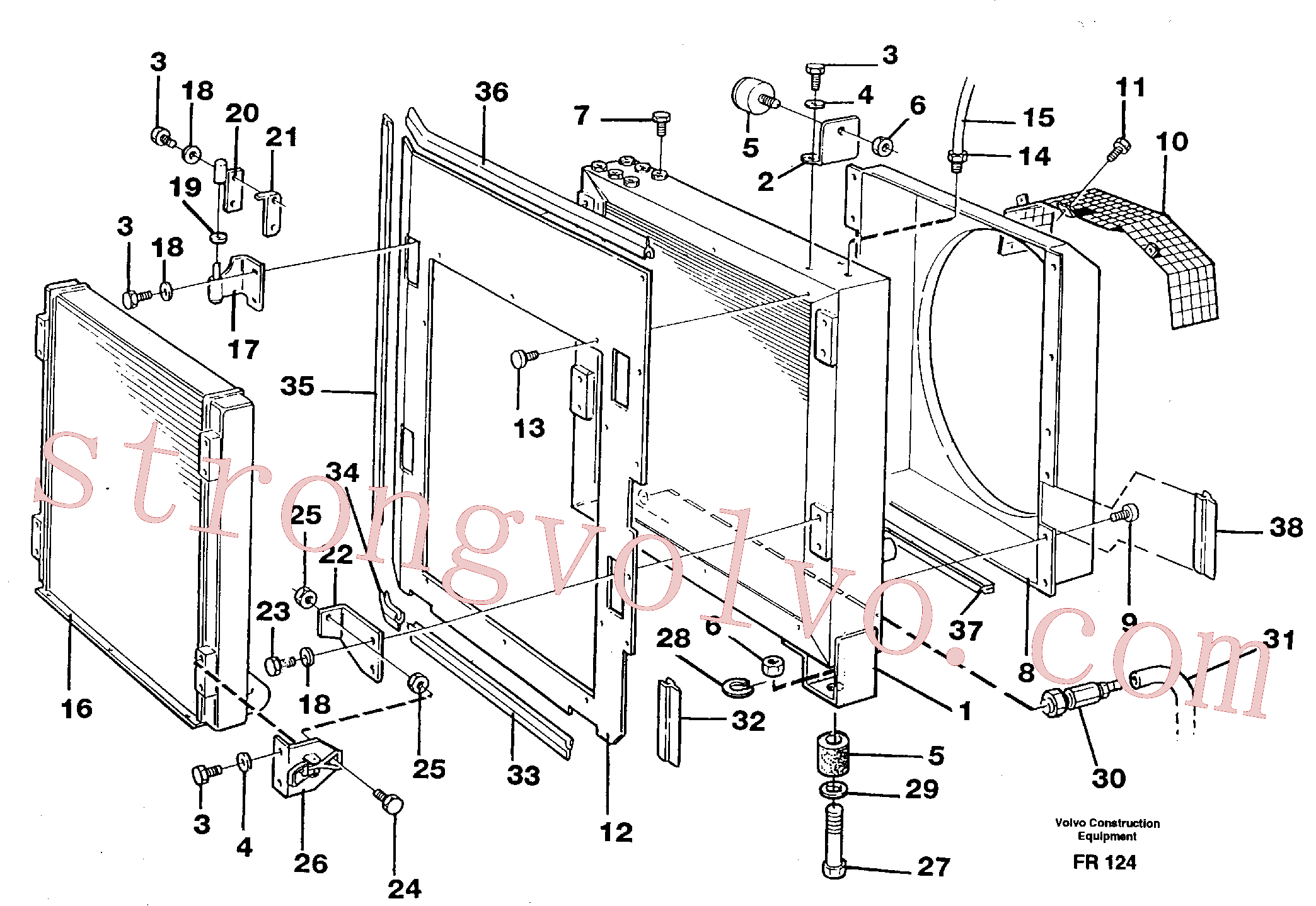 VOE14259136 Volvo Refrigerador de óleo hidráulico, Radiador(FR124 Montagem)