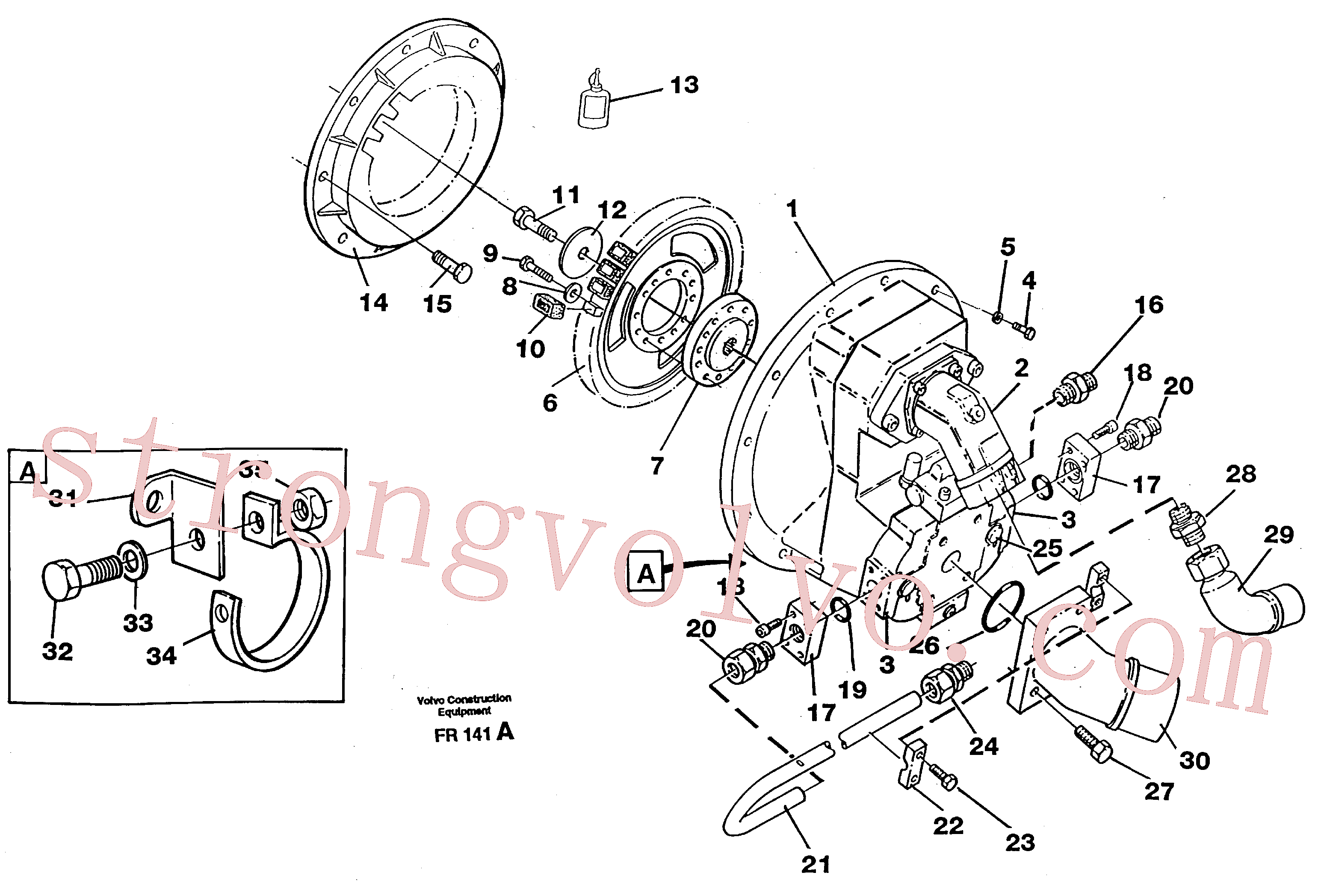Volvo Acessórios para escavadeira VOE14015134 Arruela Acessórios