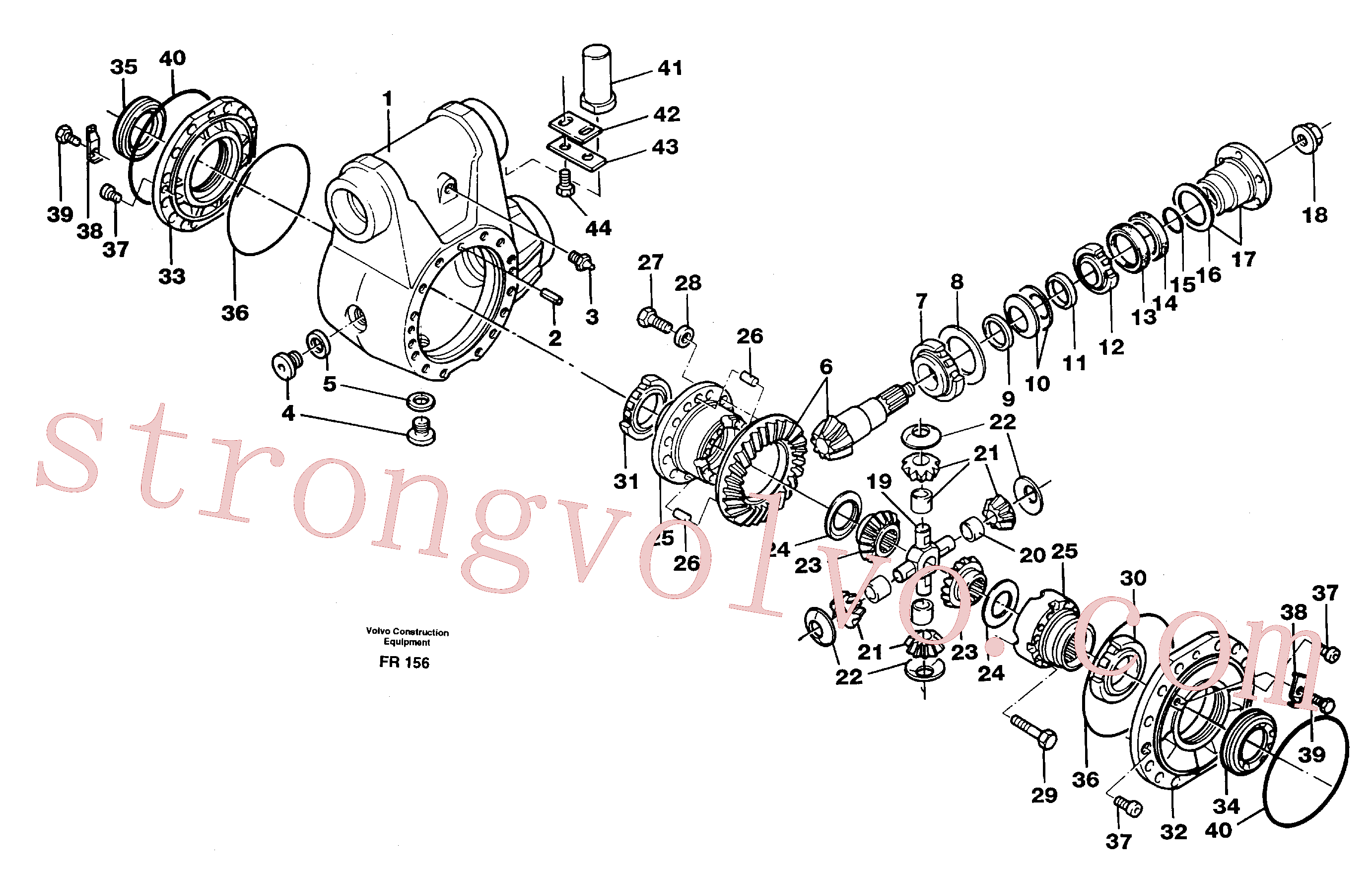 VOE14212414 Volvo Diferencial, eixo dianteiro(FR156 Montagem)