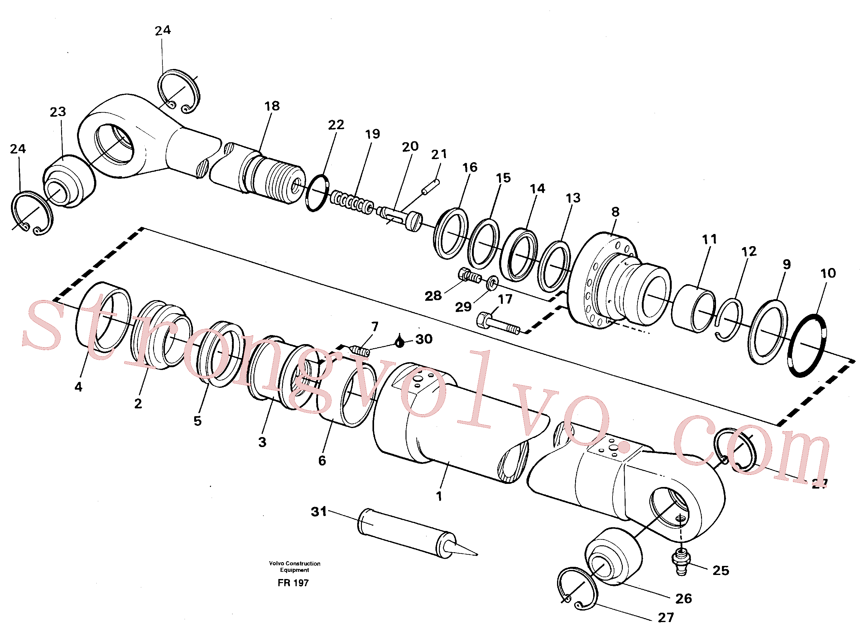 VOE14216243 Volvo Cilindro de balde(FR197 Montagem)