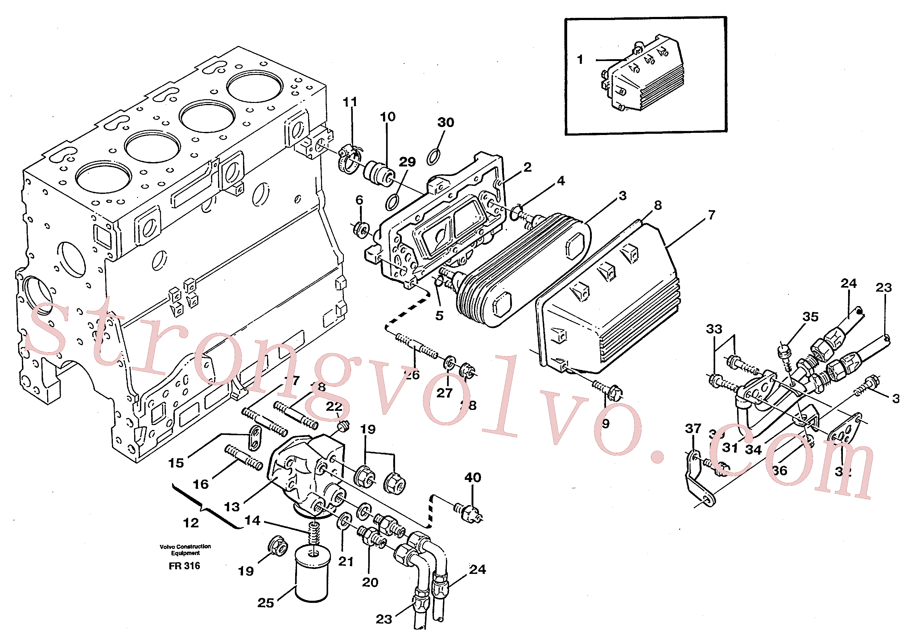 VOE11704796 Volvo Refrigerador de óleo(FR316 Montagem)