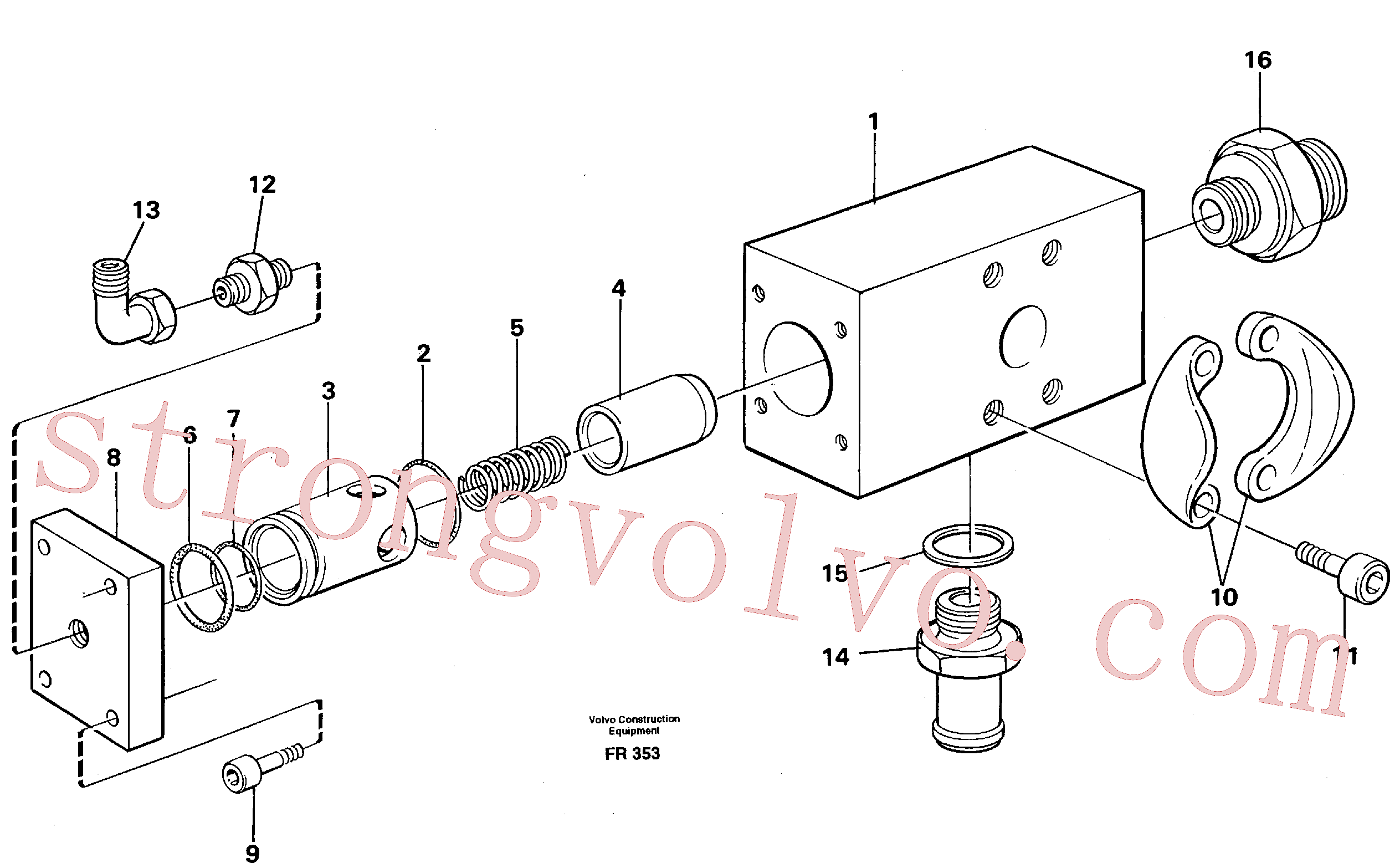 VOE14252079 Volvo Válvula, corpo do circuito e válvula de retorno(FR353 Montagem)