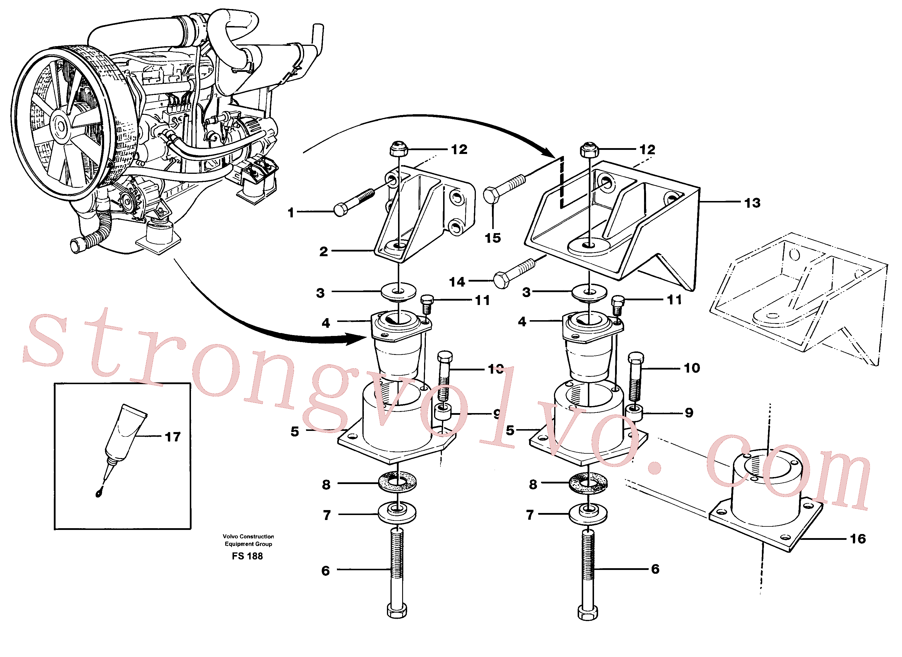 Volvo Montagem VOE950359 Porca trava Acessórios