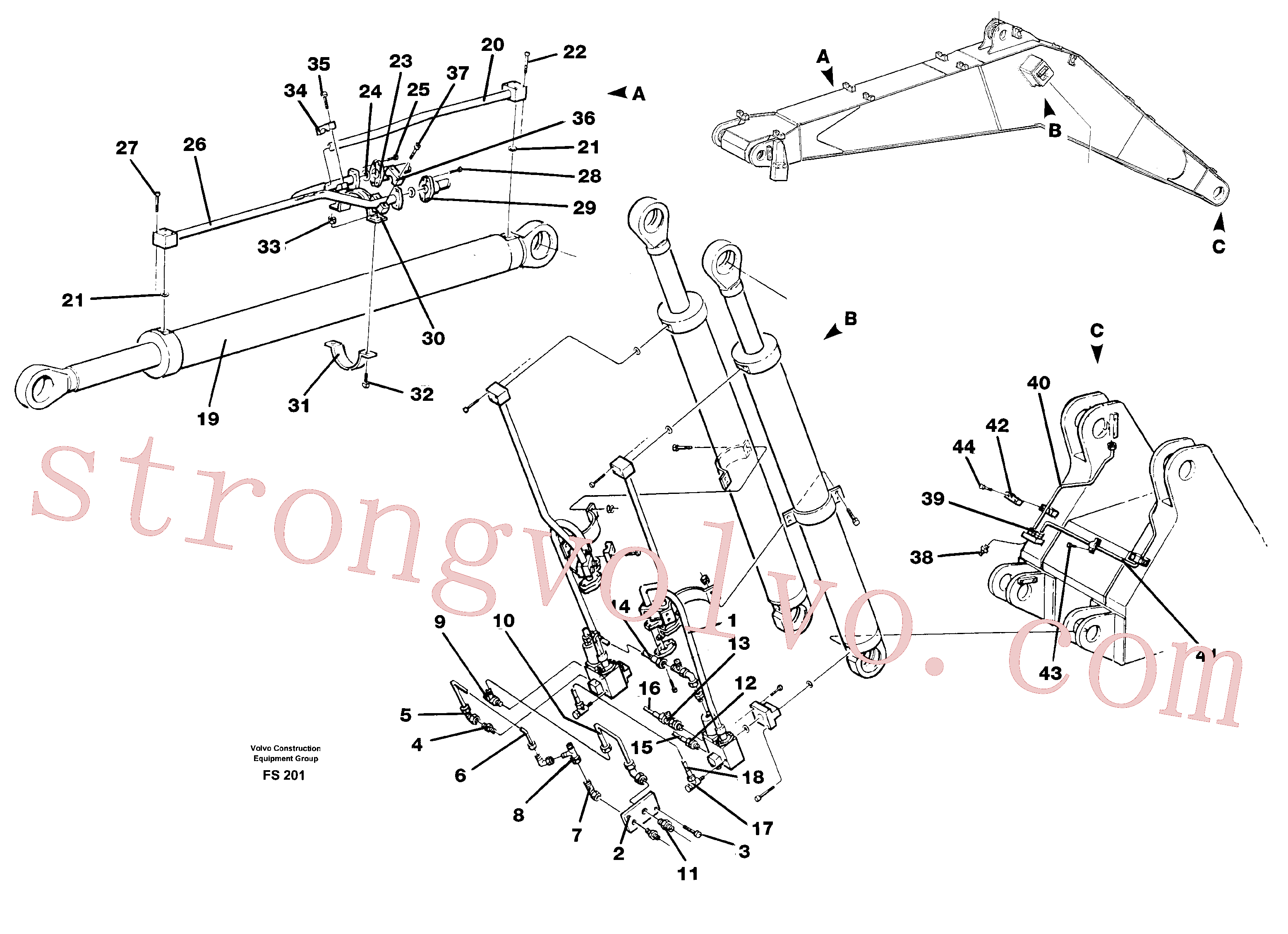 Atacado VOE14043569 Tube Clamp Volvo escavadeira