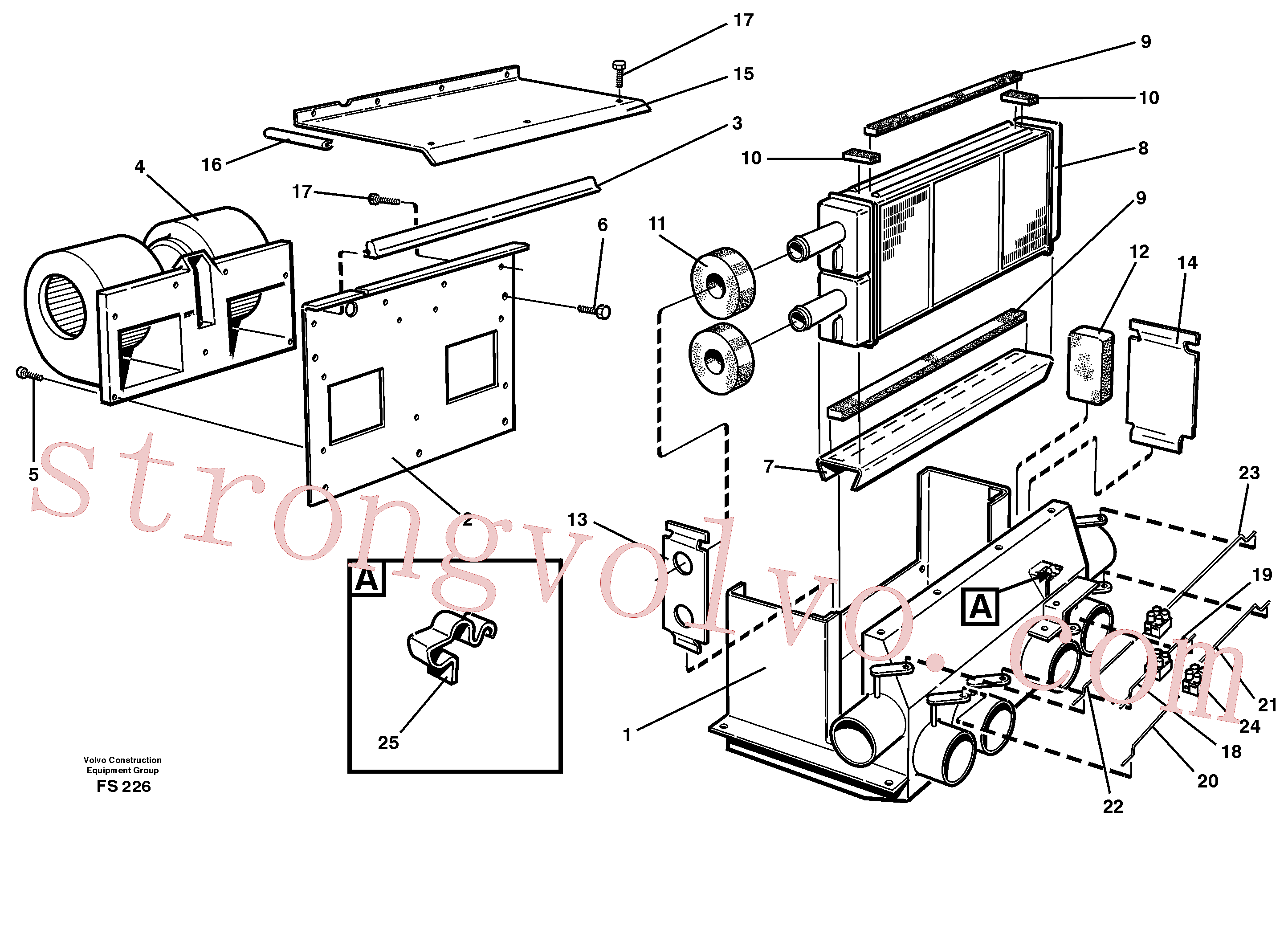 VOE956060 Volvo Aquecedor da cabina(FS226 Montagem)