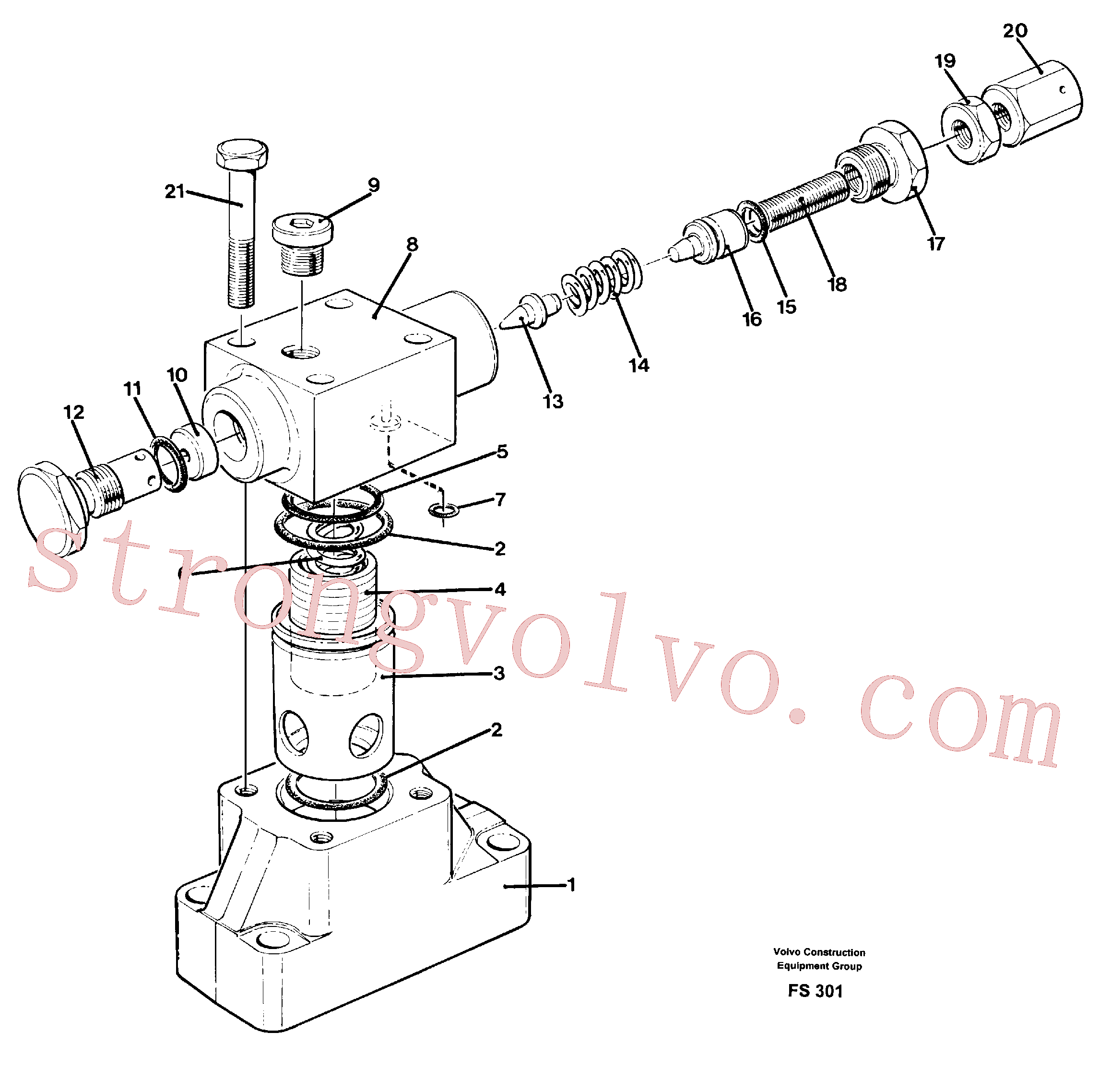 VOE14239781 Volvo Válvula de limitação da pressão(FS301 Montagem)
