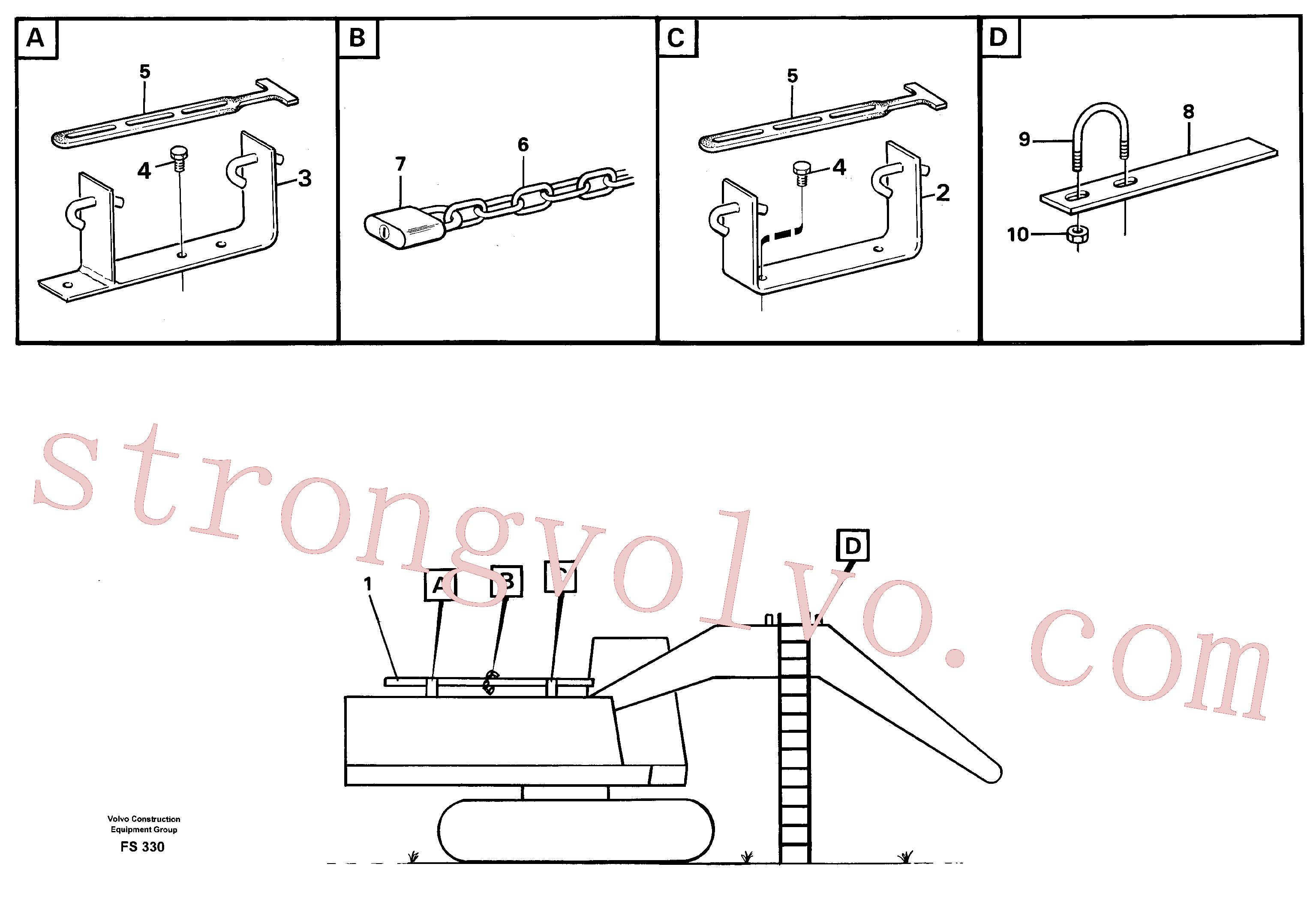 China Made VOE14024249 Escada Volvo Acessórios para escavadeira