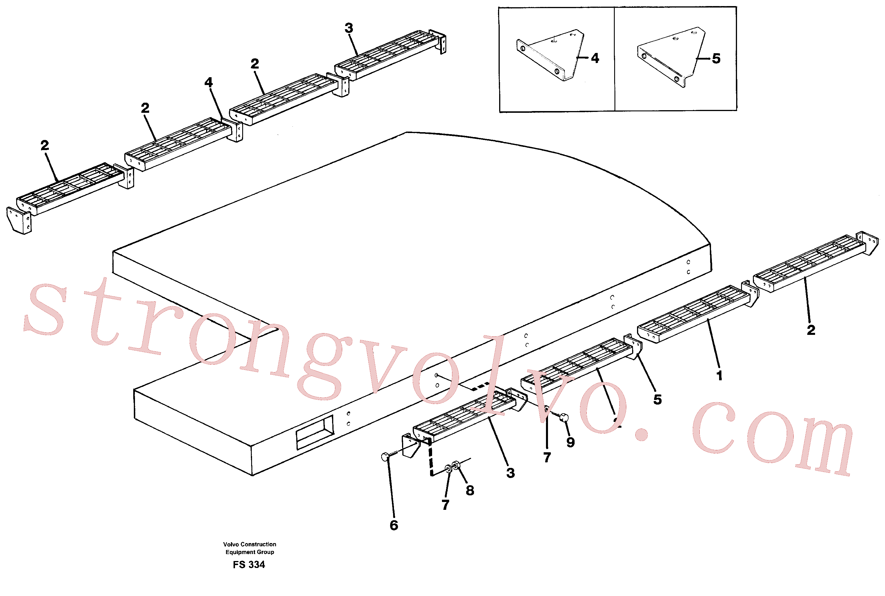 Volvo Acessórios para escavadeira VOE14024218 Duckboard Acessórios