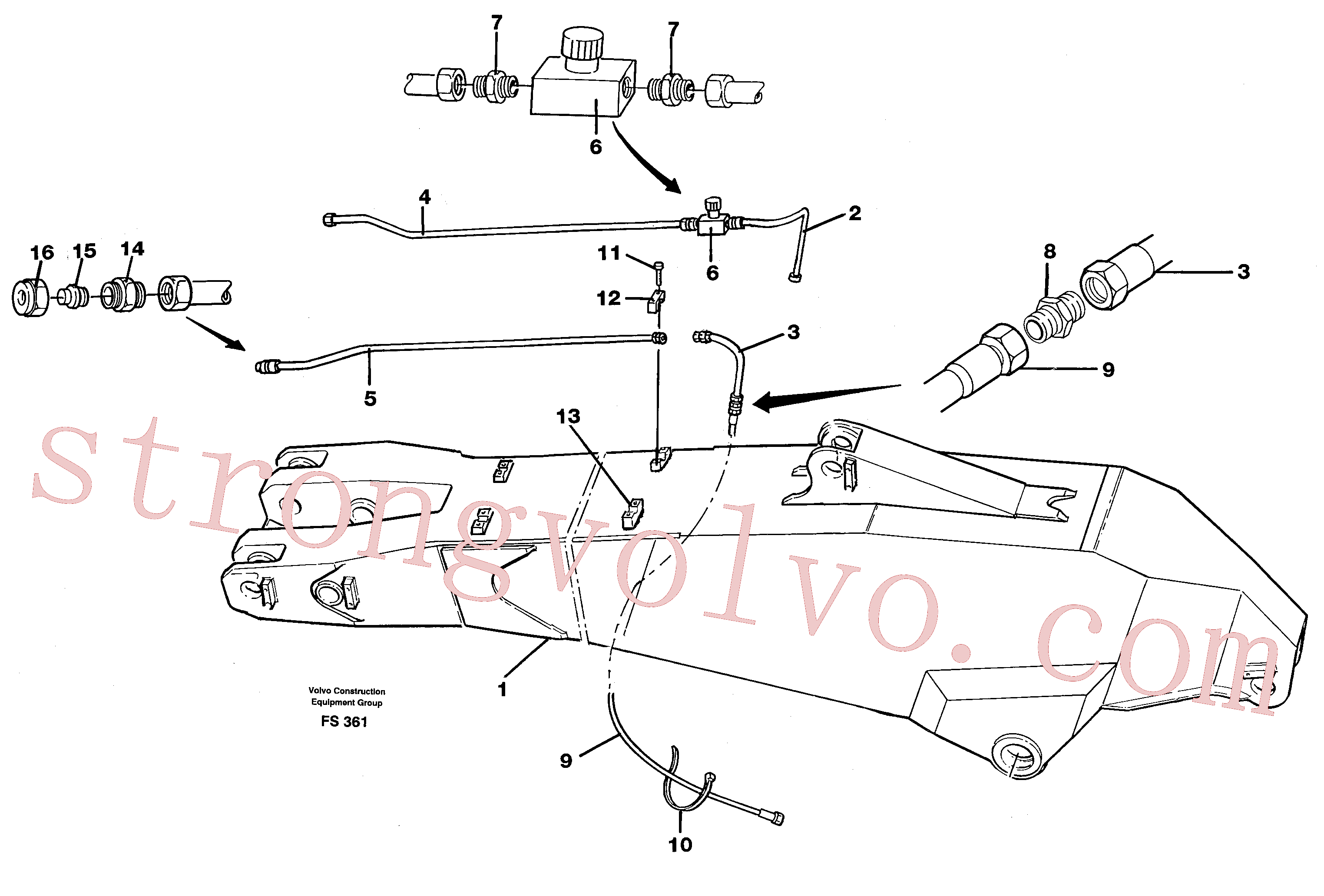 Volvo Montagem VOE14097141 Tube Clamp Acessórios