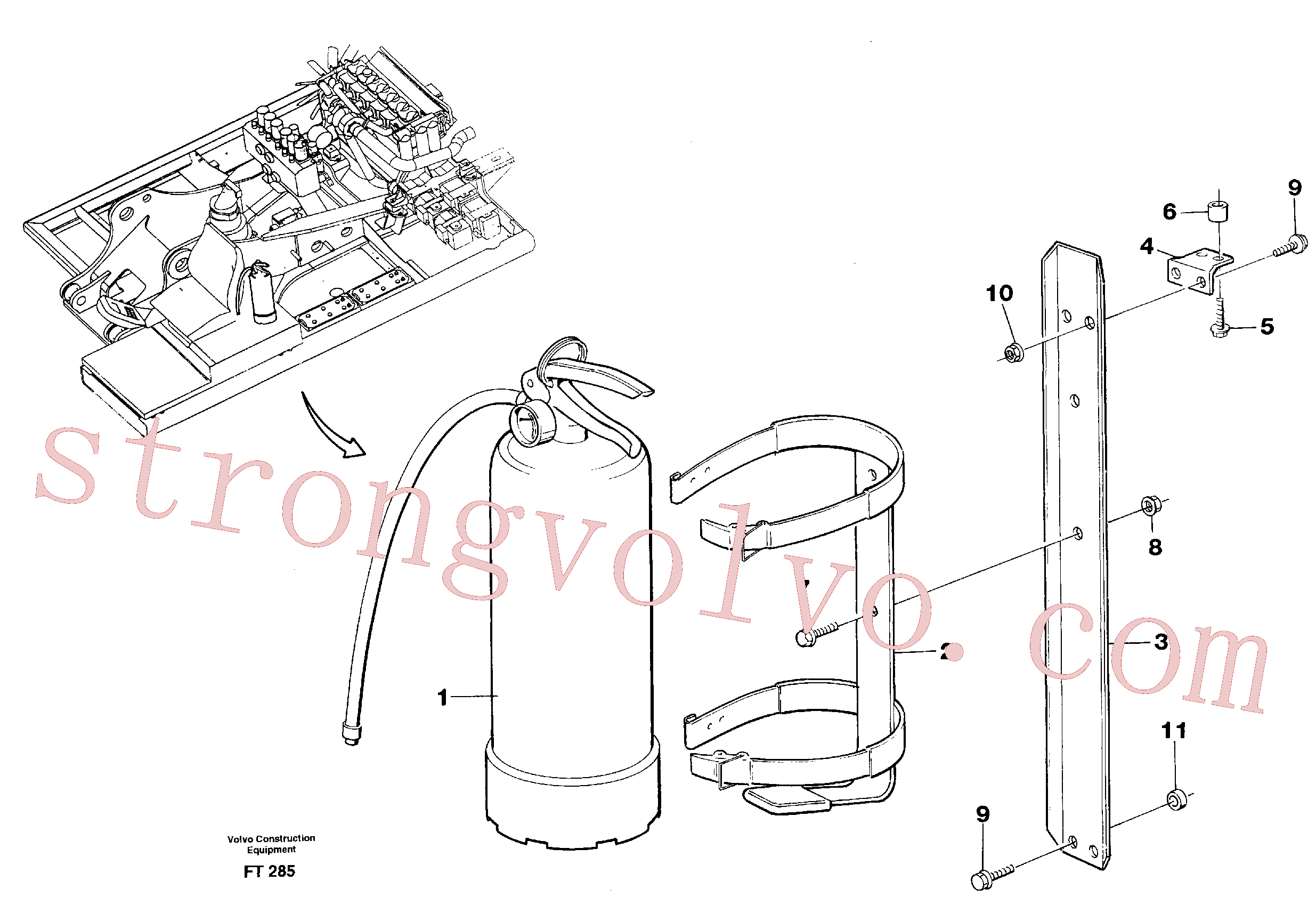 VOE14213882 Volvo Extintor de incêndio(FT285 Montagem)