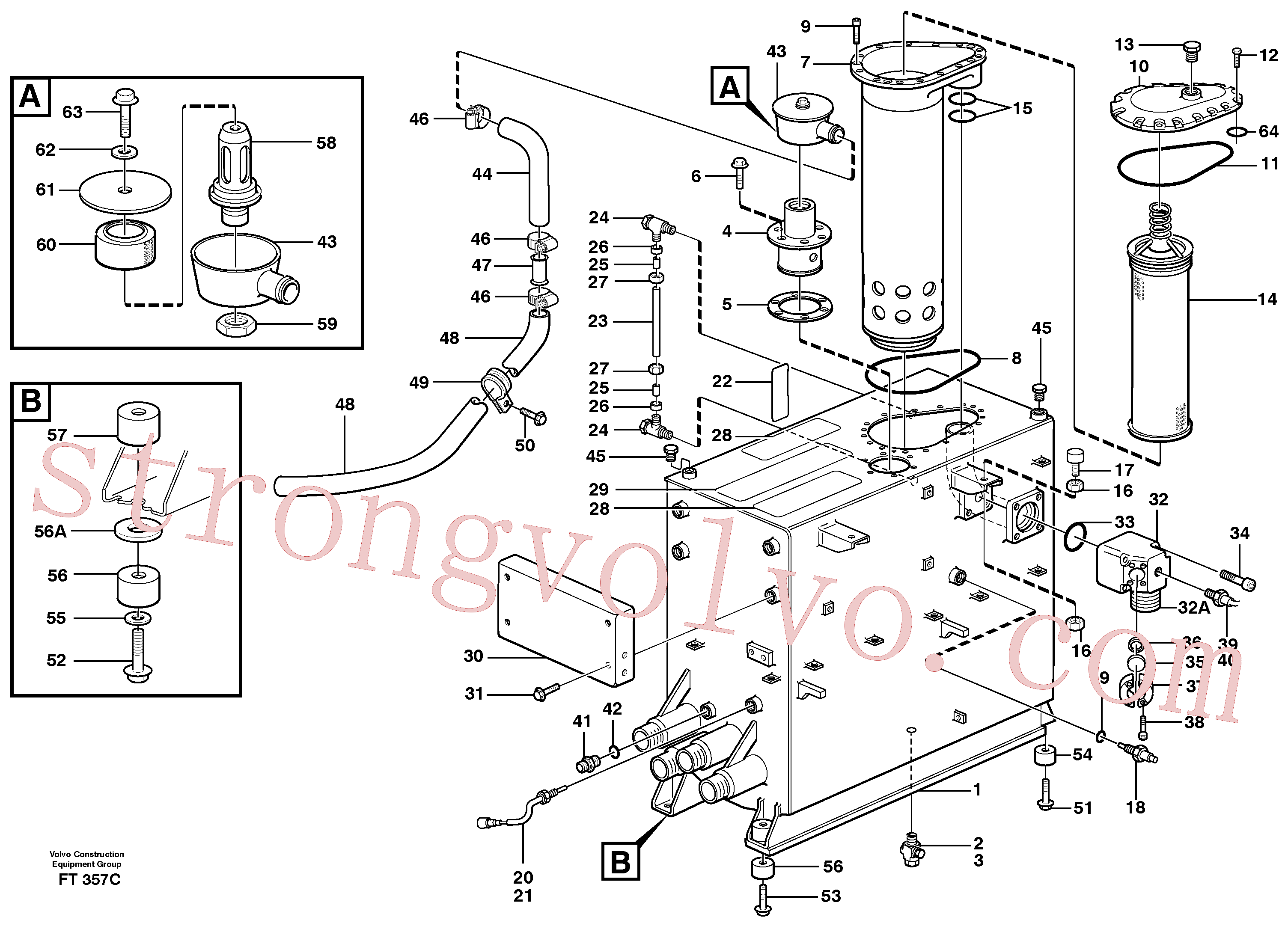 VOE948893 Volvo Depósito de óleo hidráulico(FT357C Montagem)