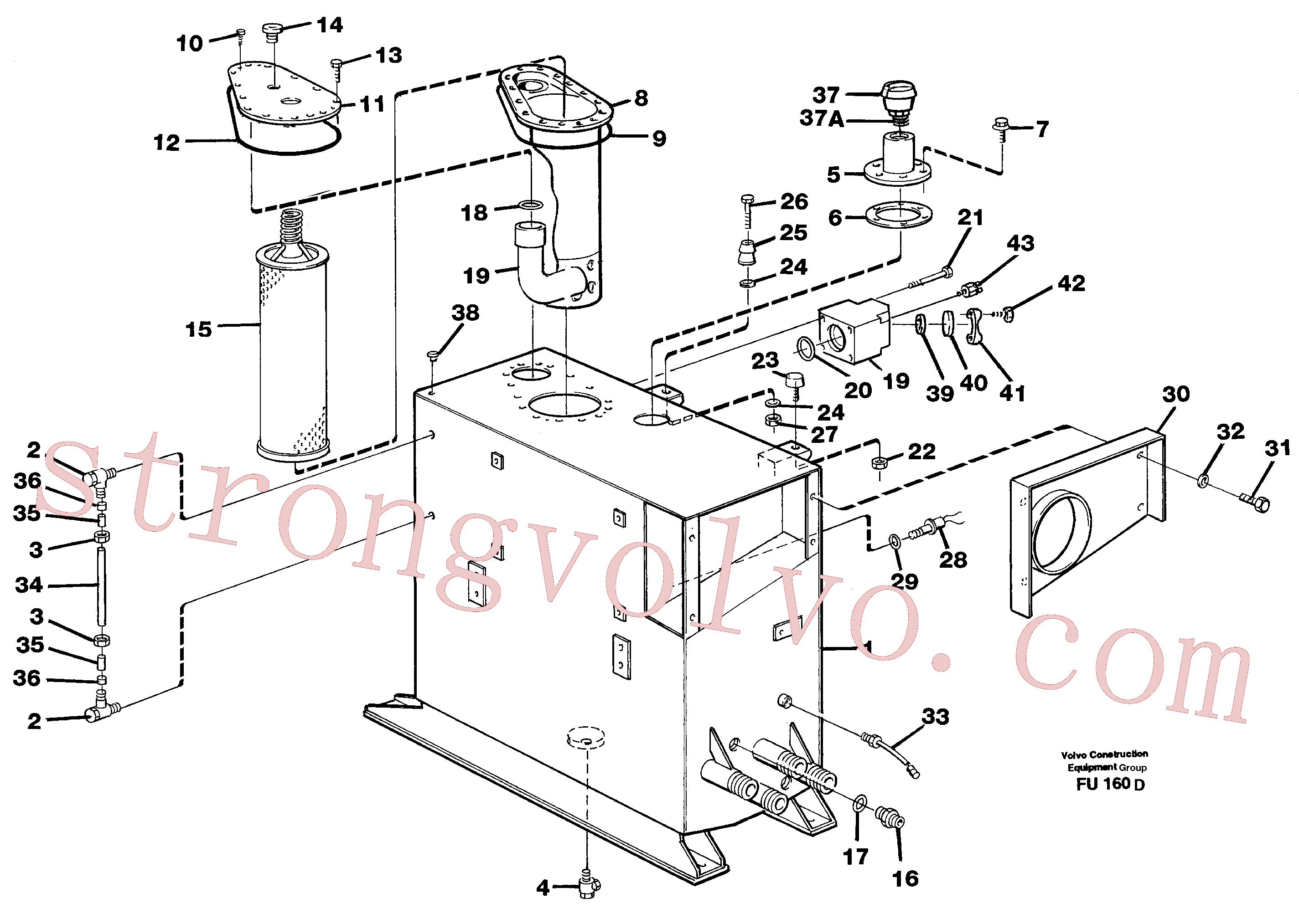 VOE14343765 Volvo Depósito de óleo hidráulico(FU160D Montagem)