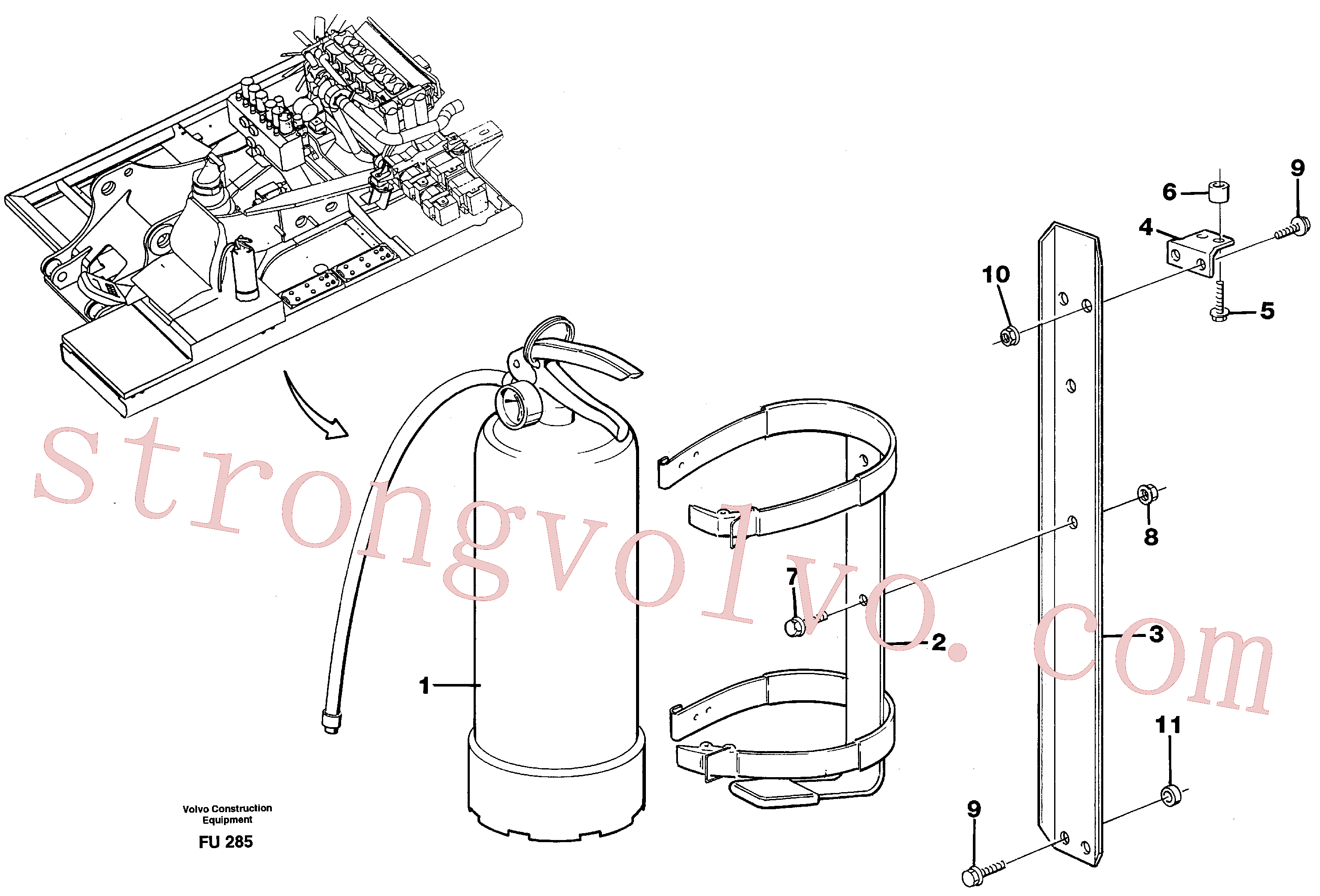 VOE14213882 Volvo Extintor de incêndio(FU285 Montagem)