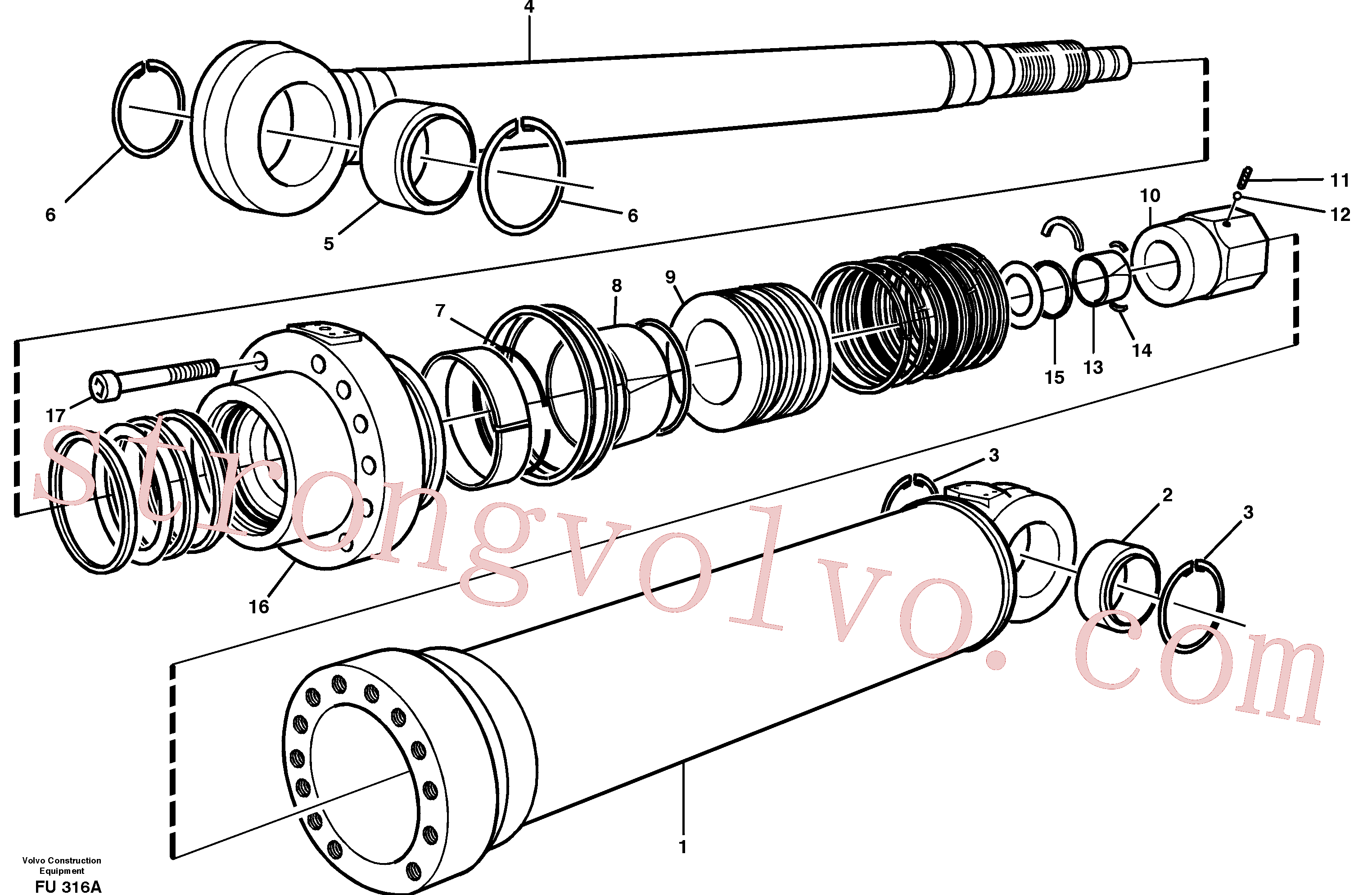 China Made VOE11702748 Allen Hd Screw Volvo Acessórios para escavadeira