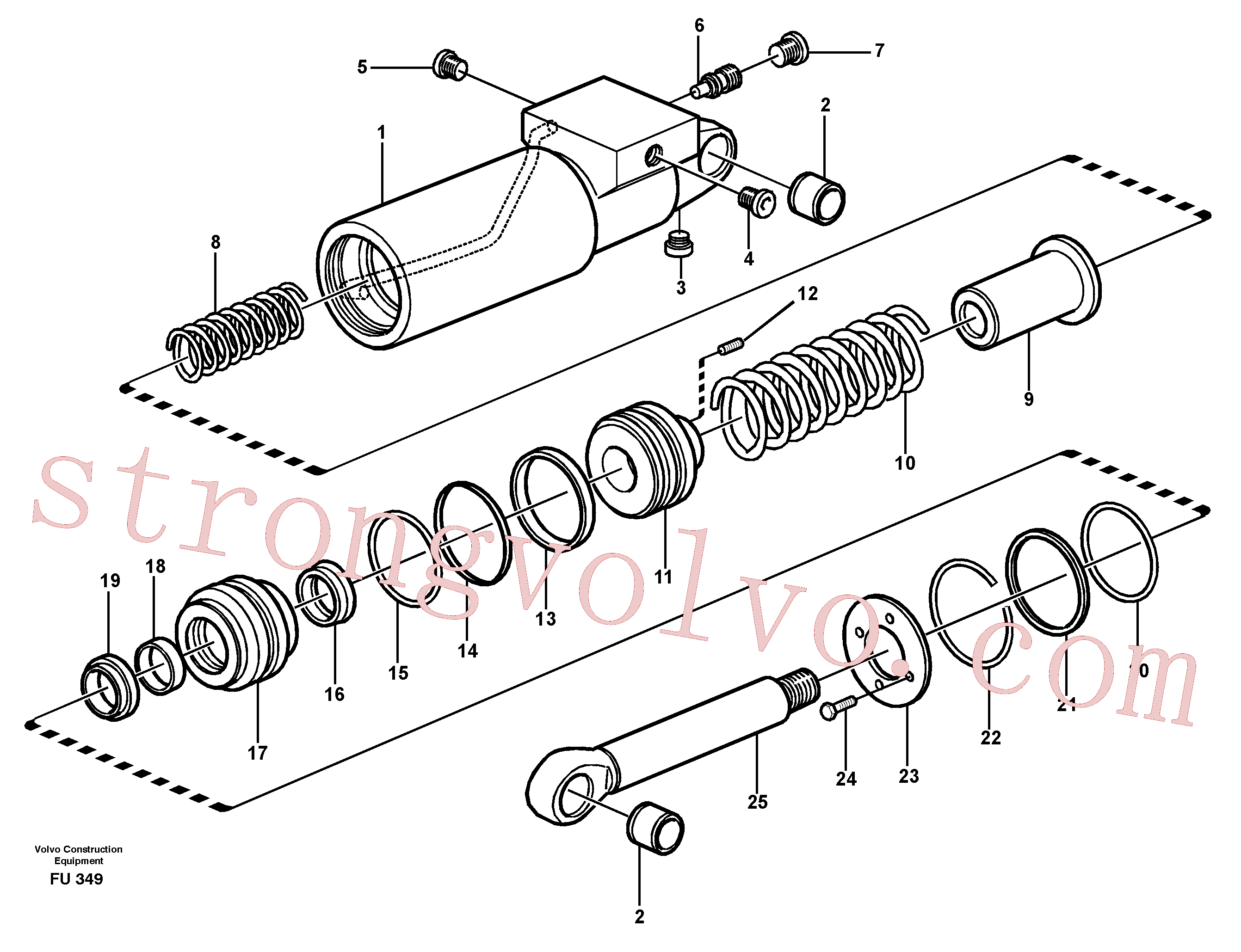 VOE14211625 Volvo Cilindro hidráulico(FU349 Montagem)