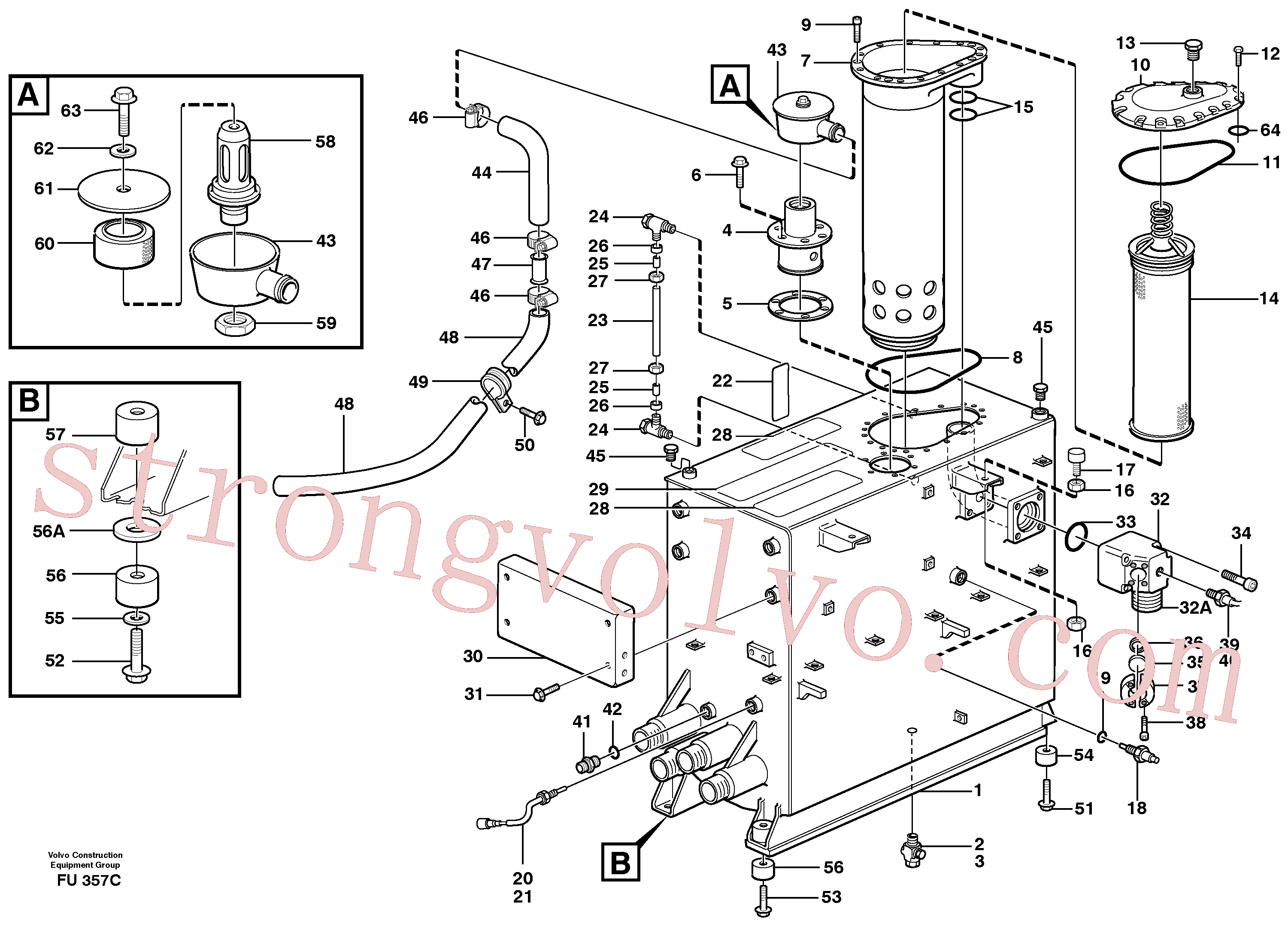 VOE948893 Volvo Depósito de óleo hidráulico(FU357C Montagem)