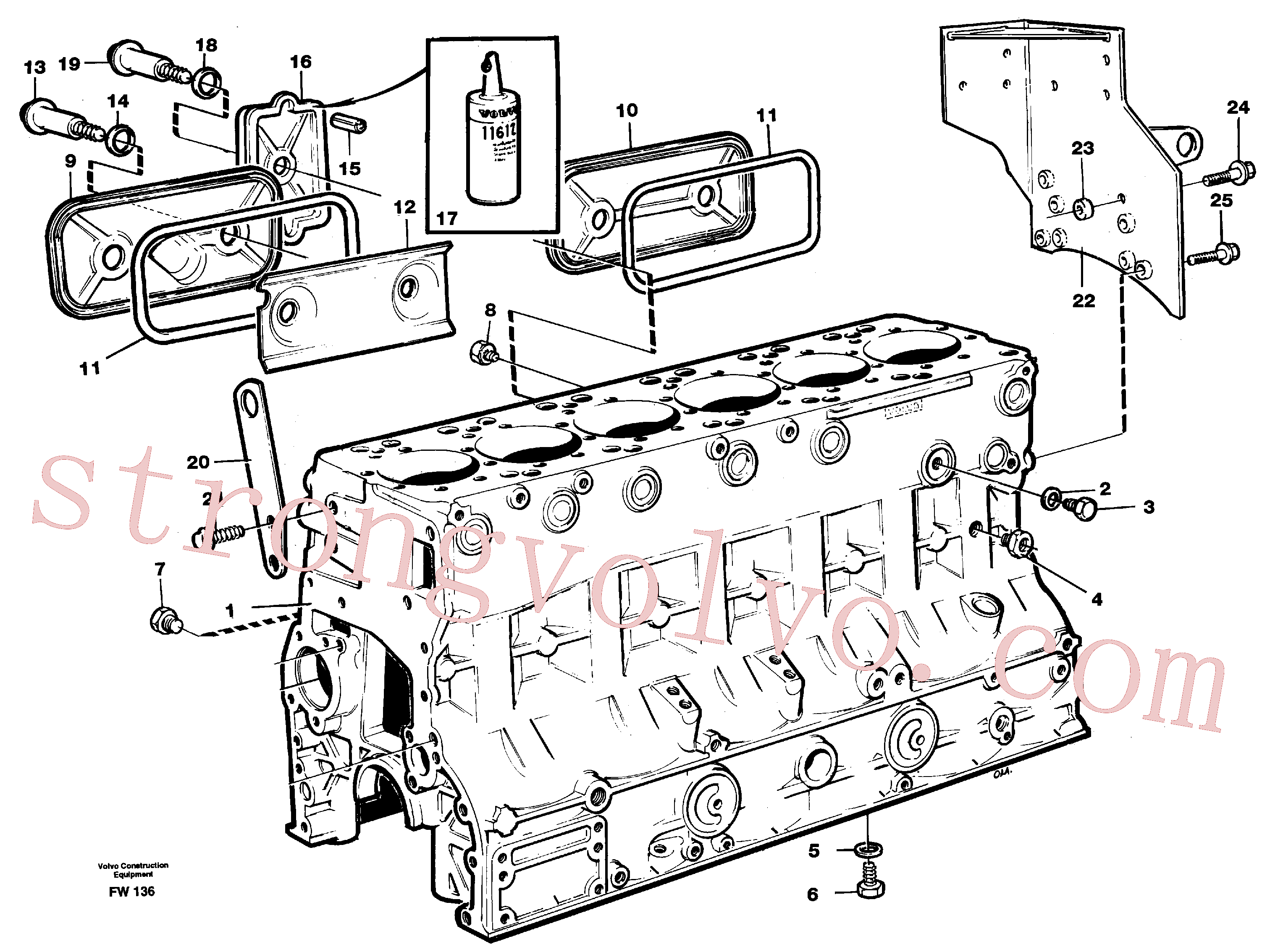 VOE946121 Volvo Bloco do motor(FW136 Montagem)