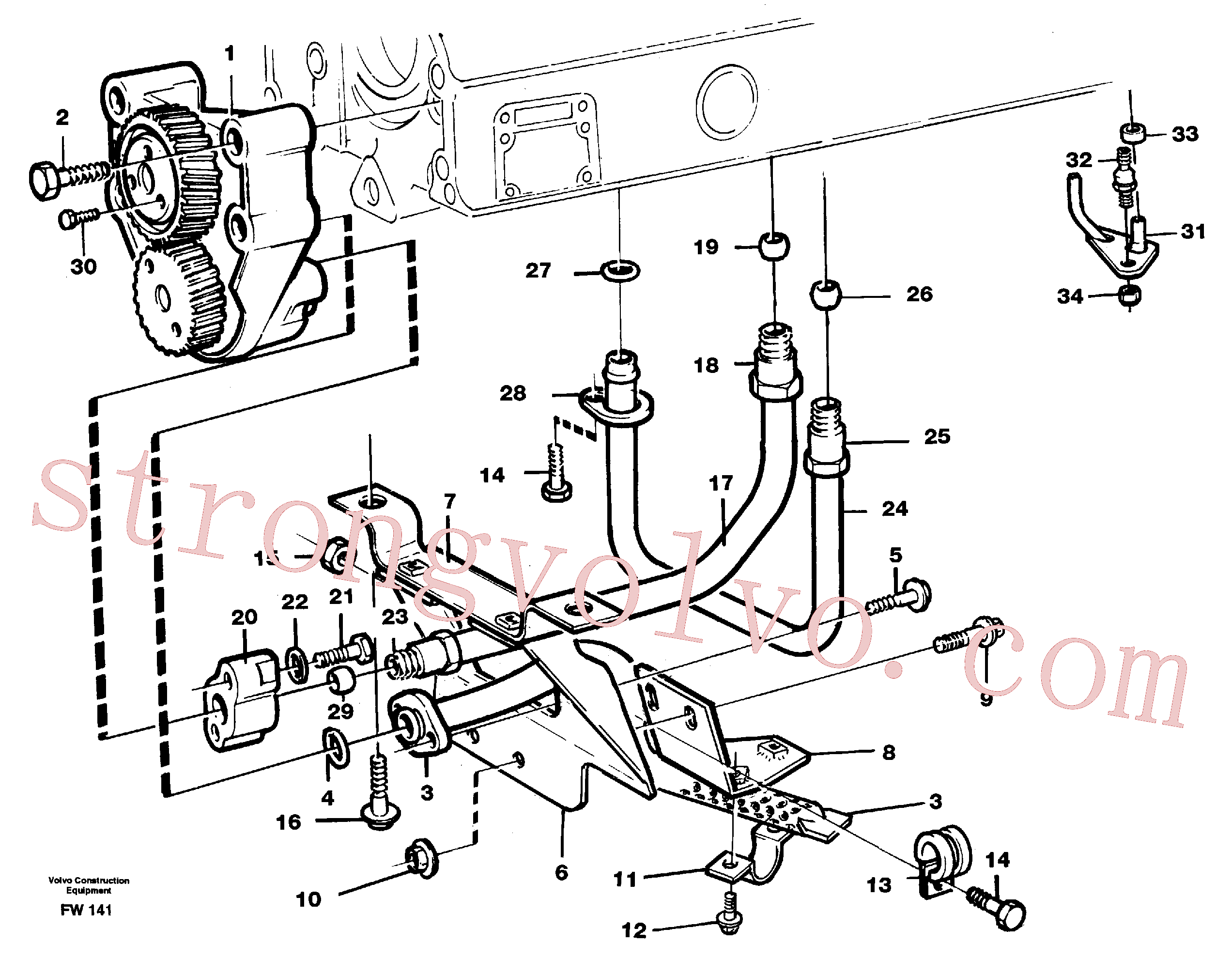 VOE13965183 Volvo Sistema de óleo lubrificante(FW141 Montagem)