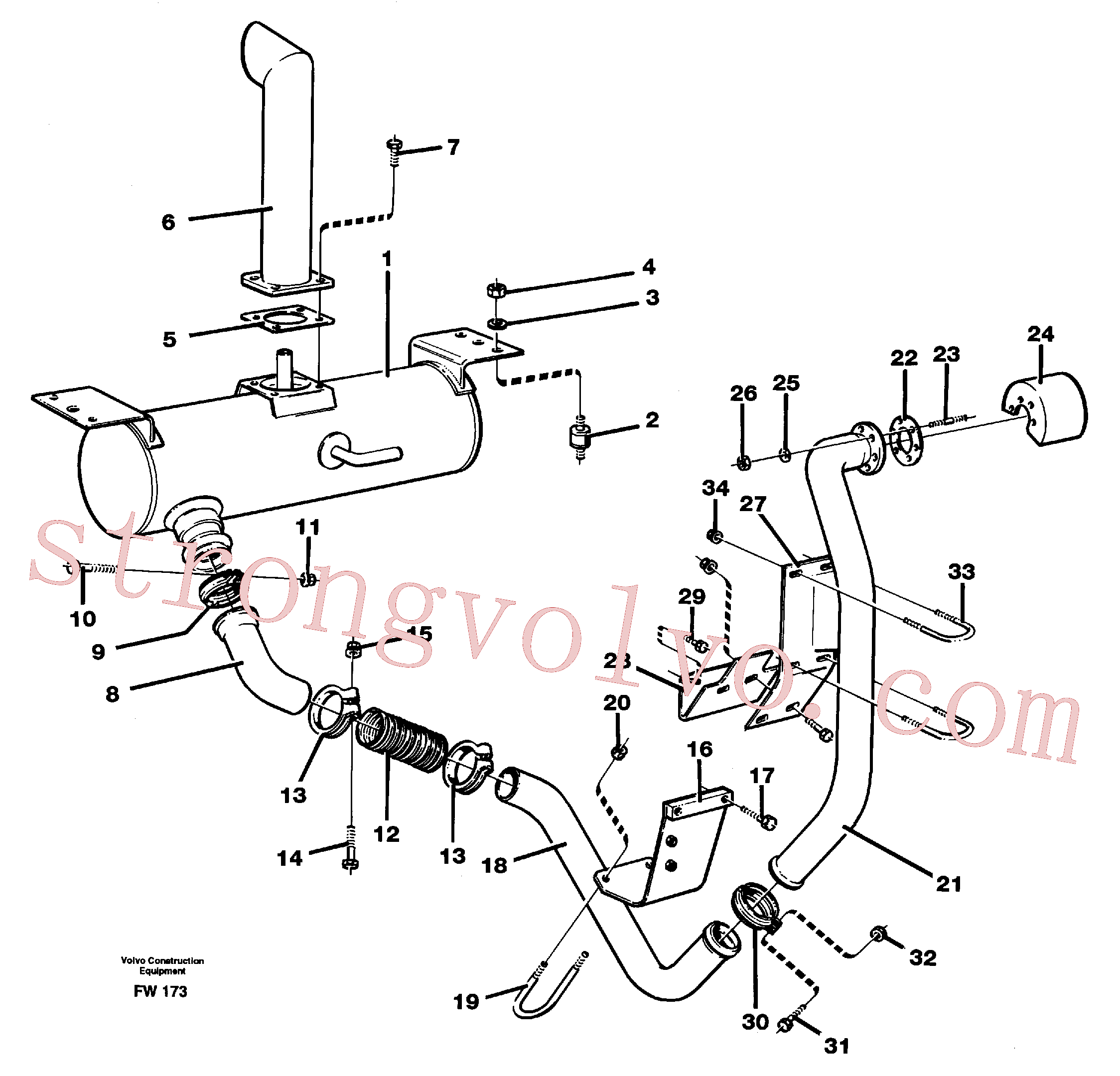 VOE11110276 Volvo Sistema de escape(FW173 Montagem)