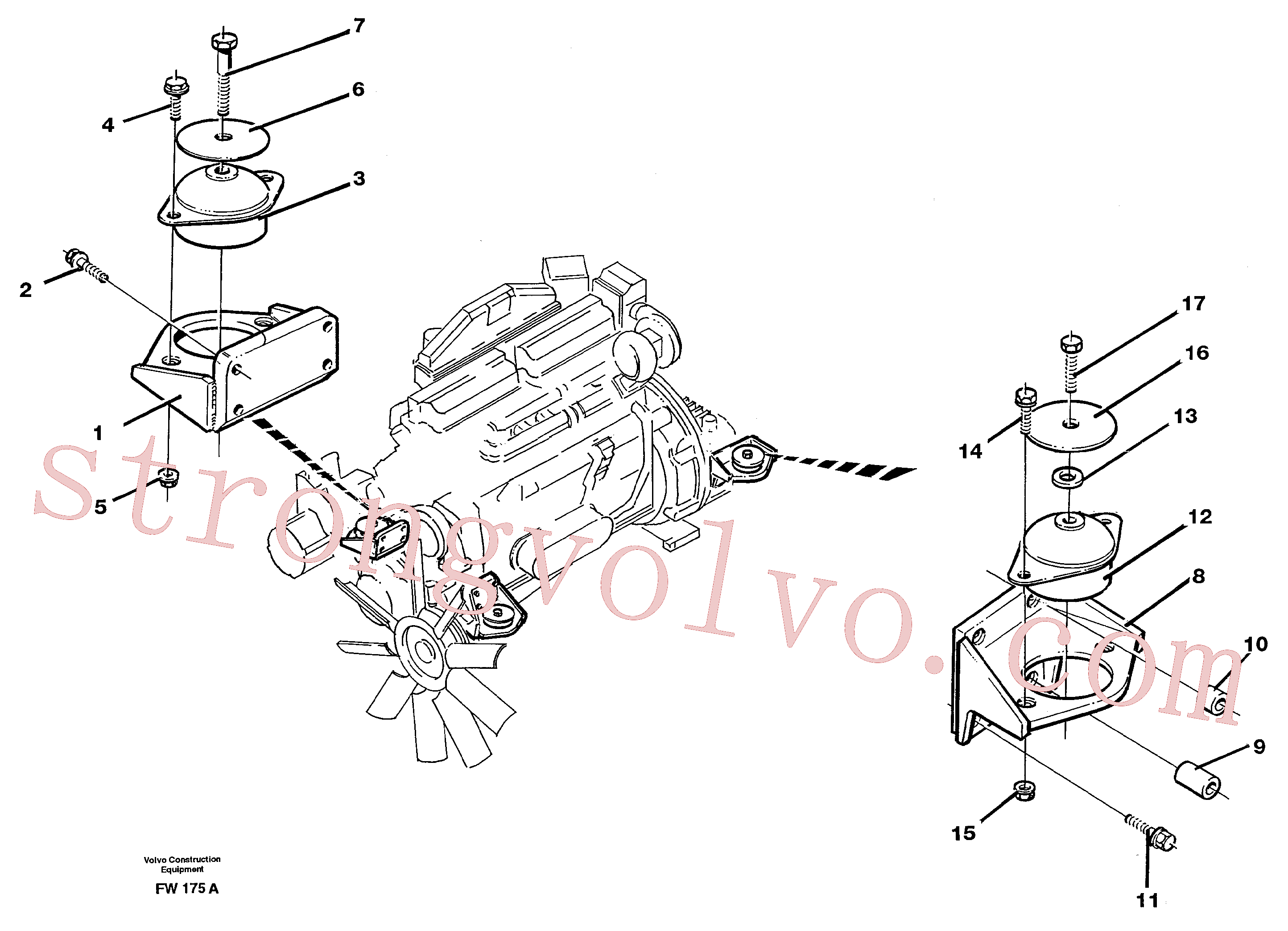 VOE975110 Volvo Suporte do motor(FW175A Montagem)
