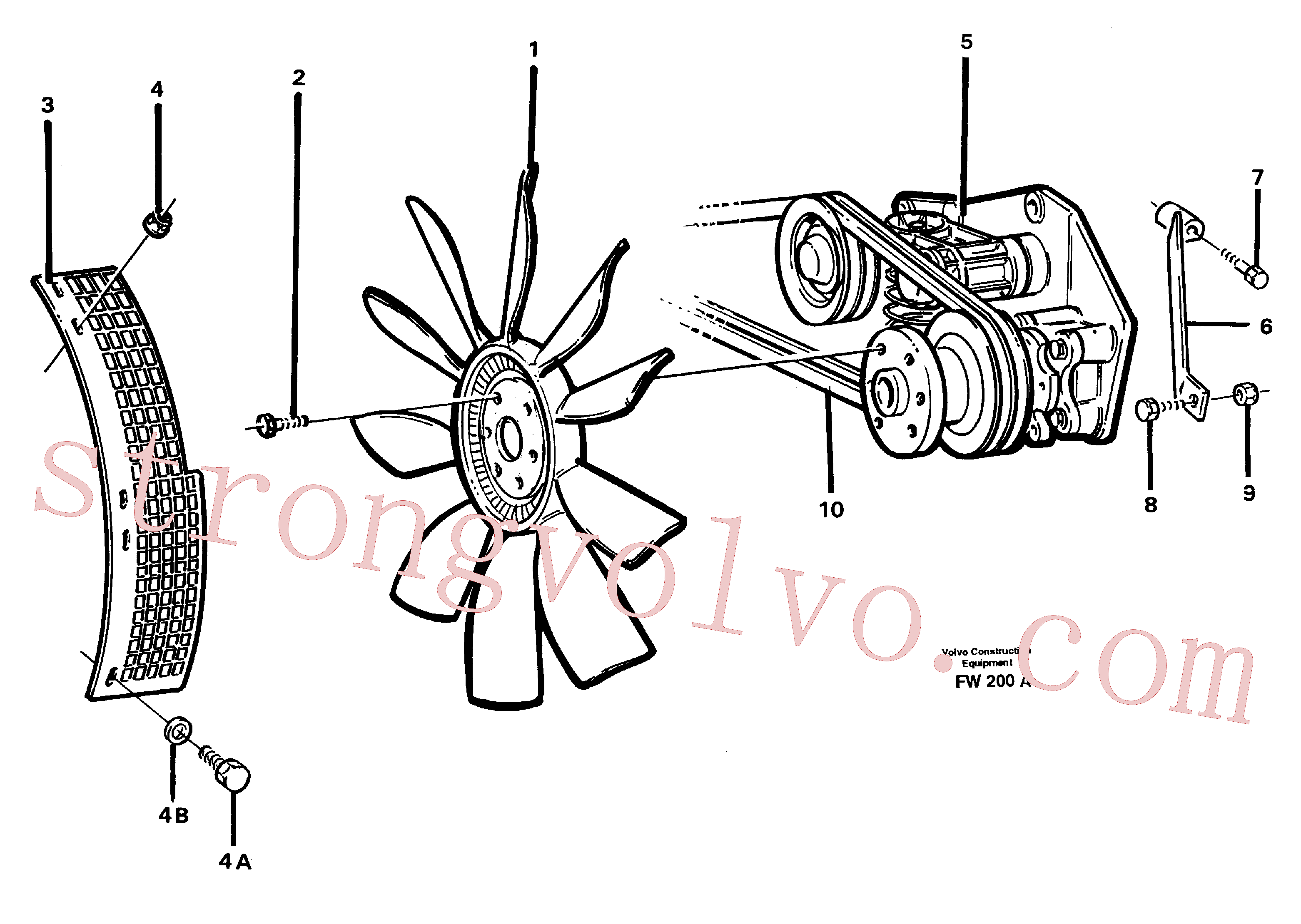 VOE14265365 Volvo Ventilador e componentes de instalação(FW200A Montagem)