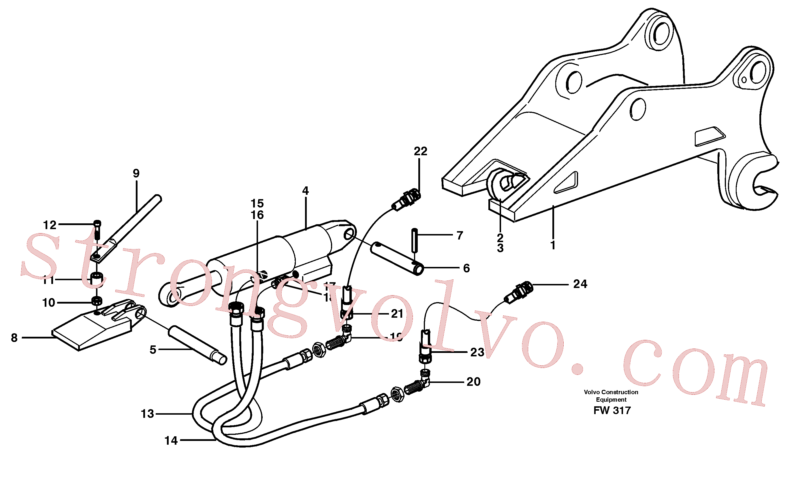 Volvo Montagem VOE14342535 Attachment bracket Acessórios