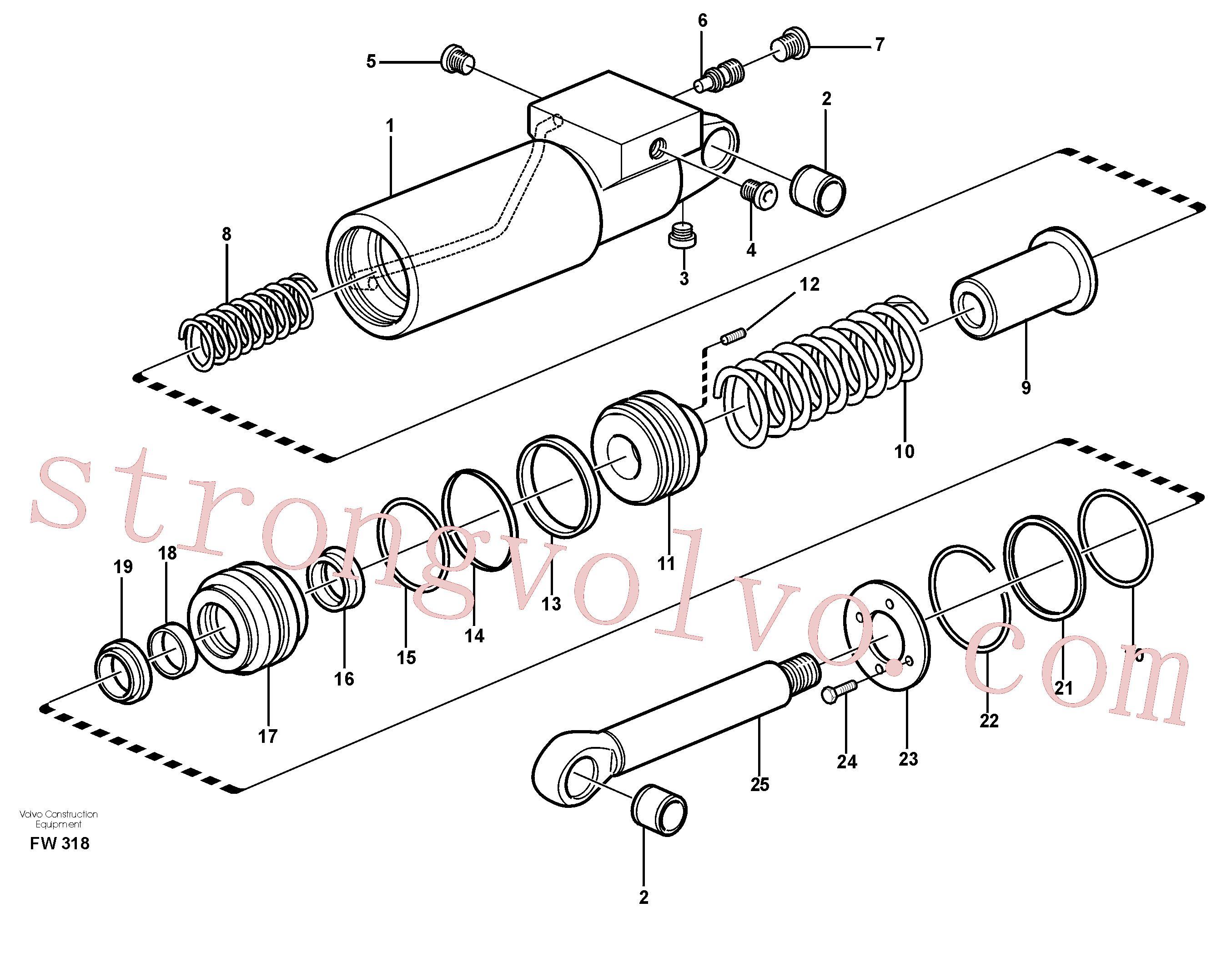 VOE14046098 Volvo Cilindro hidráulico(FW318 Montagem)