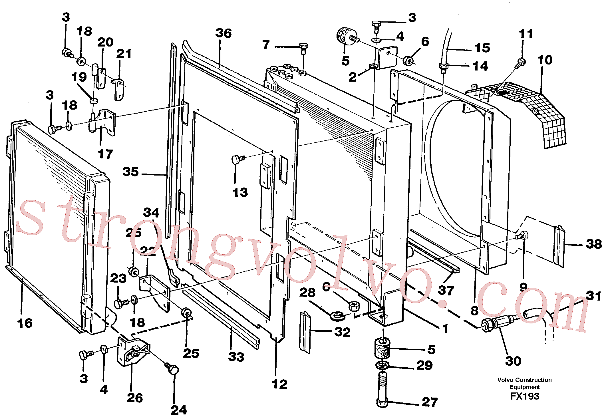VOE14259136 Volvo Refrigerador de óleo hidráulico(FX193 Montagem)