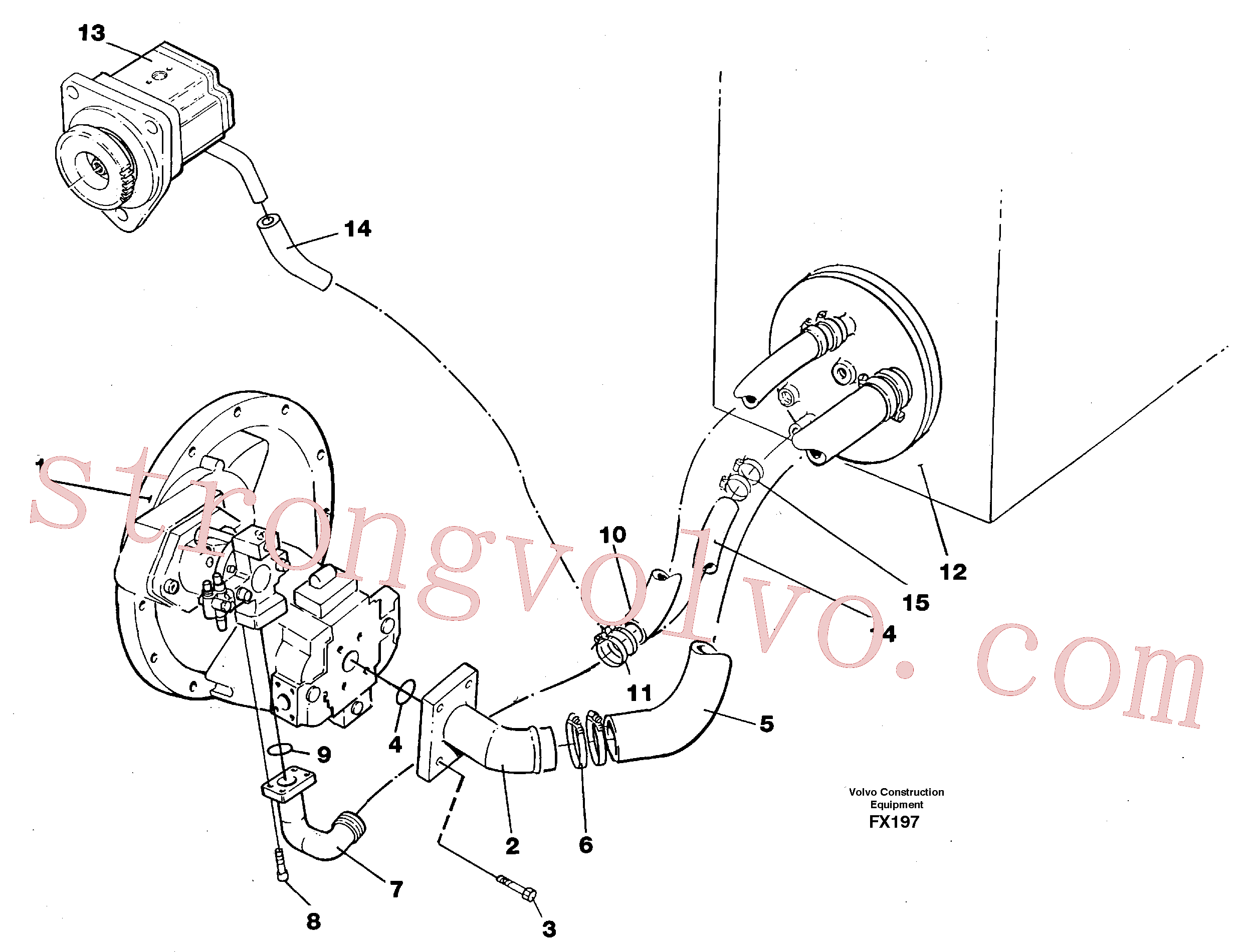 Atacado VOE14053036 Mangueira de sucção Volvo escavadeira