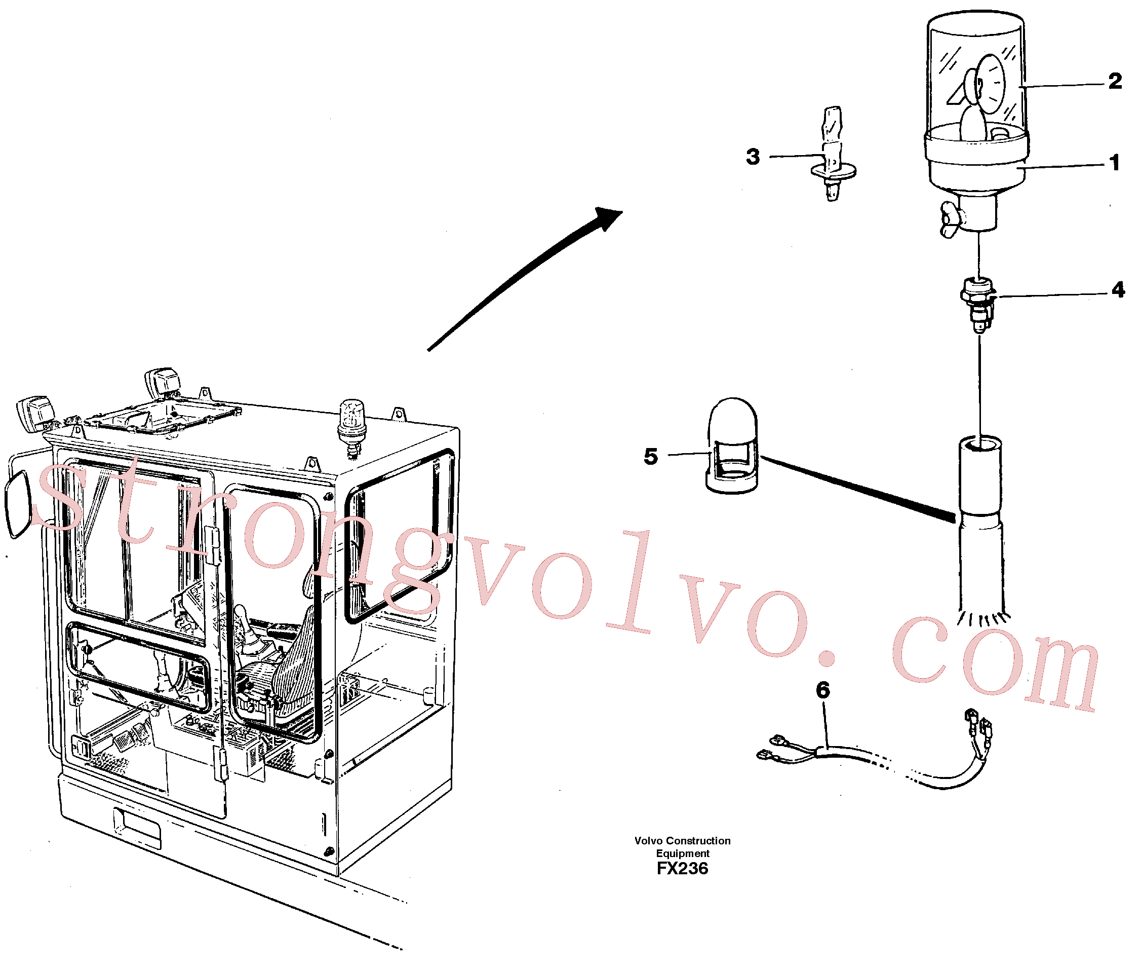 VOE943904 Volvo Farol rotativo(FX236 Montagem)