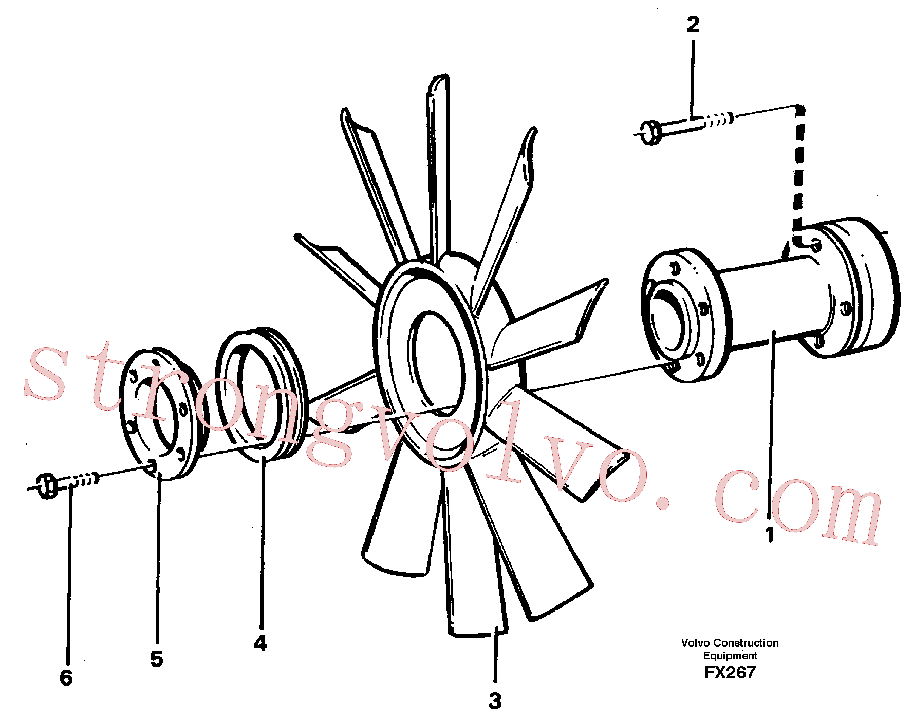 VOE190364 Volvo Ventilador(FX267 Montagem)