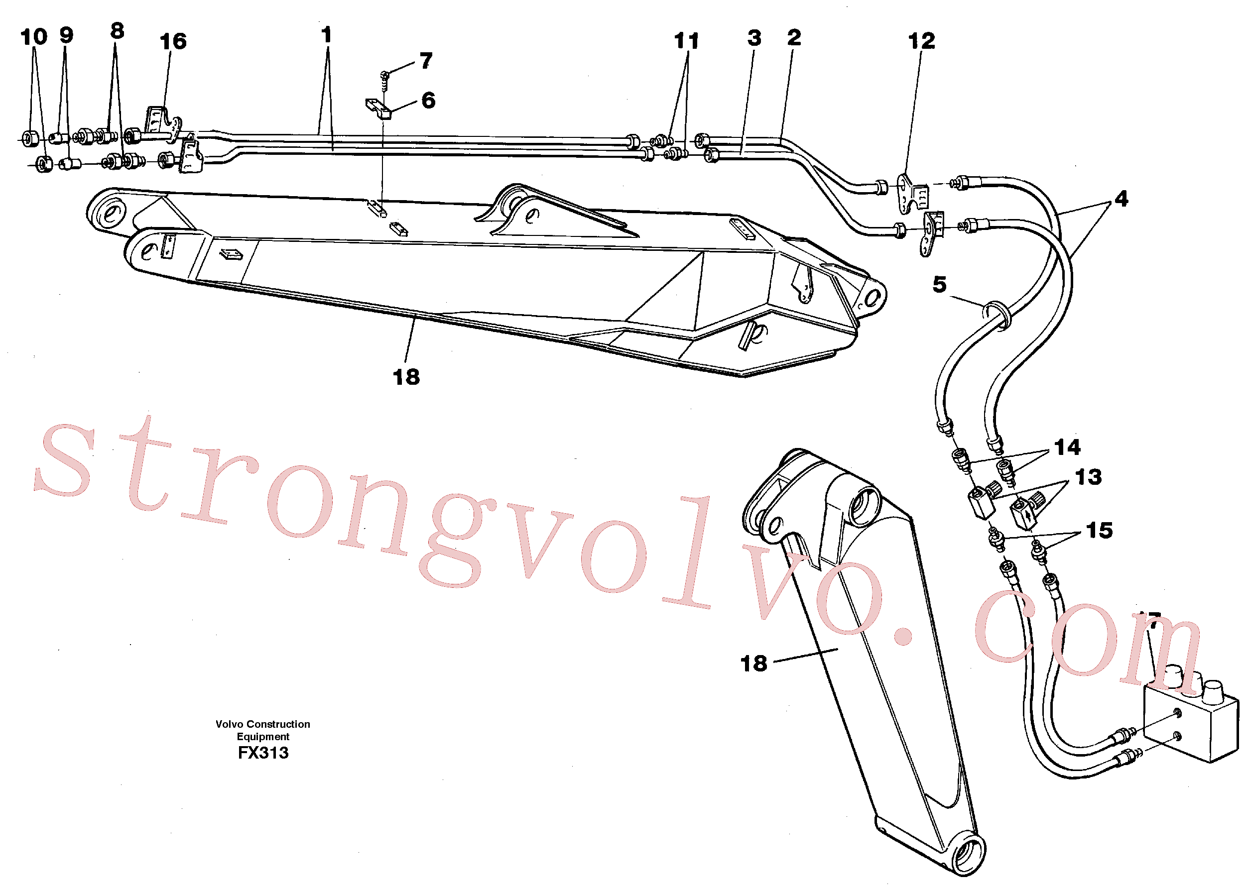 Volvo VOE14253005 Tube Assembly Volvo Acessórios para escavadeira