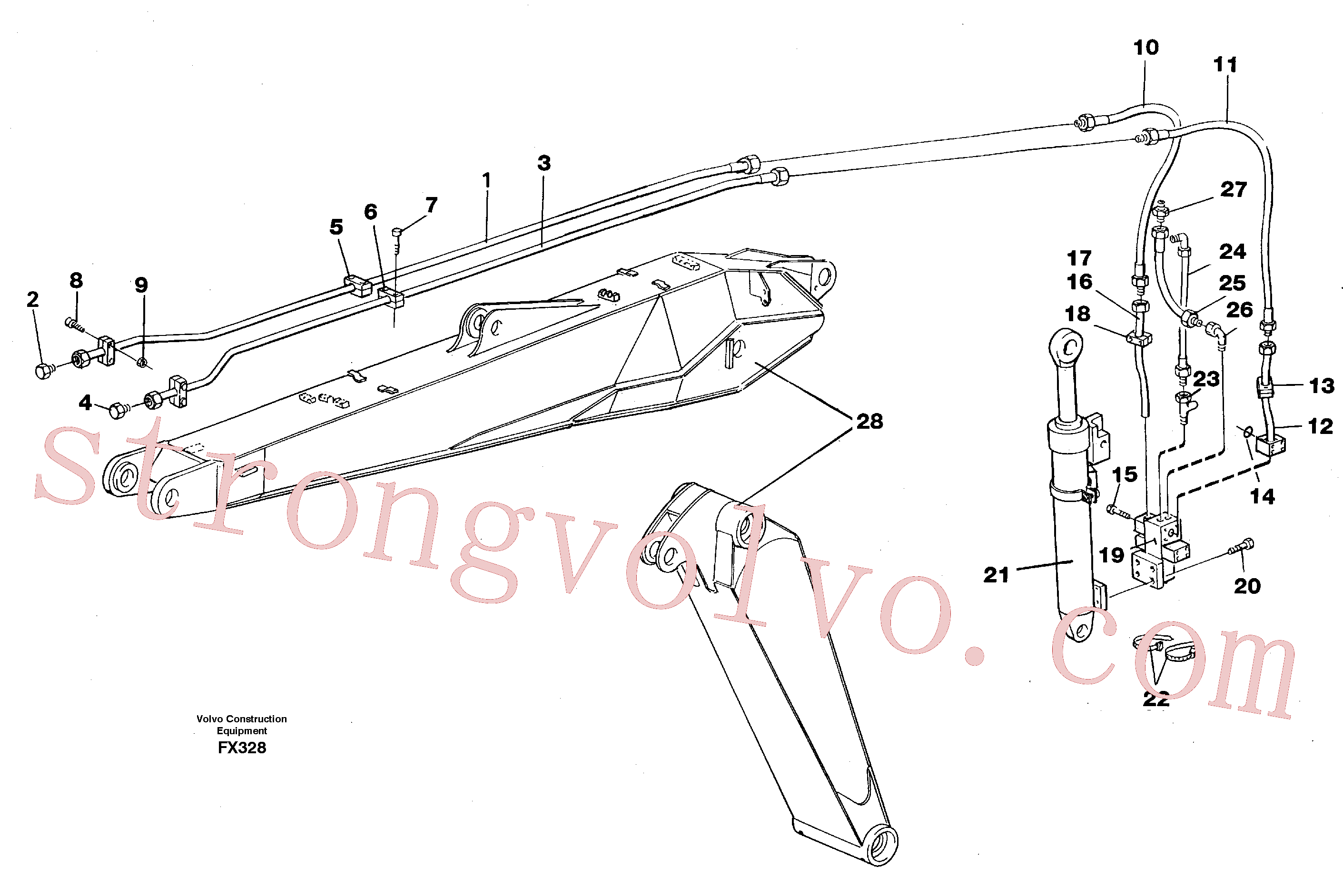 Volvo Montagem VOE14253008 Tube Assembly Acessórios