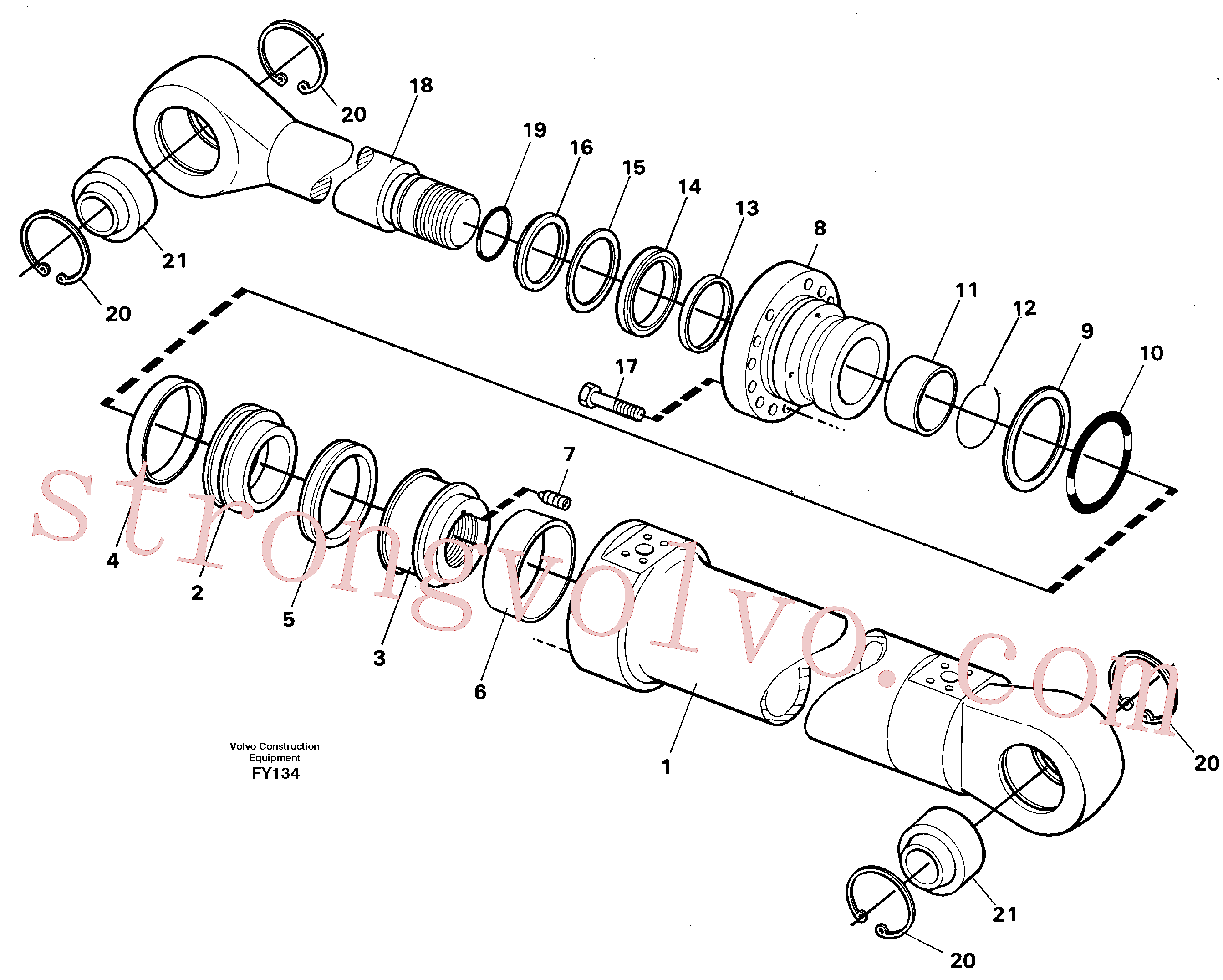 VOE14250124 Volvo Cilindro da lança(FY134 Montagem)