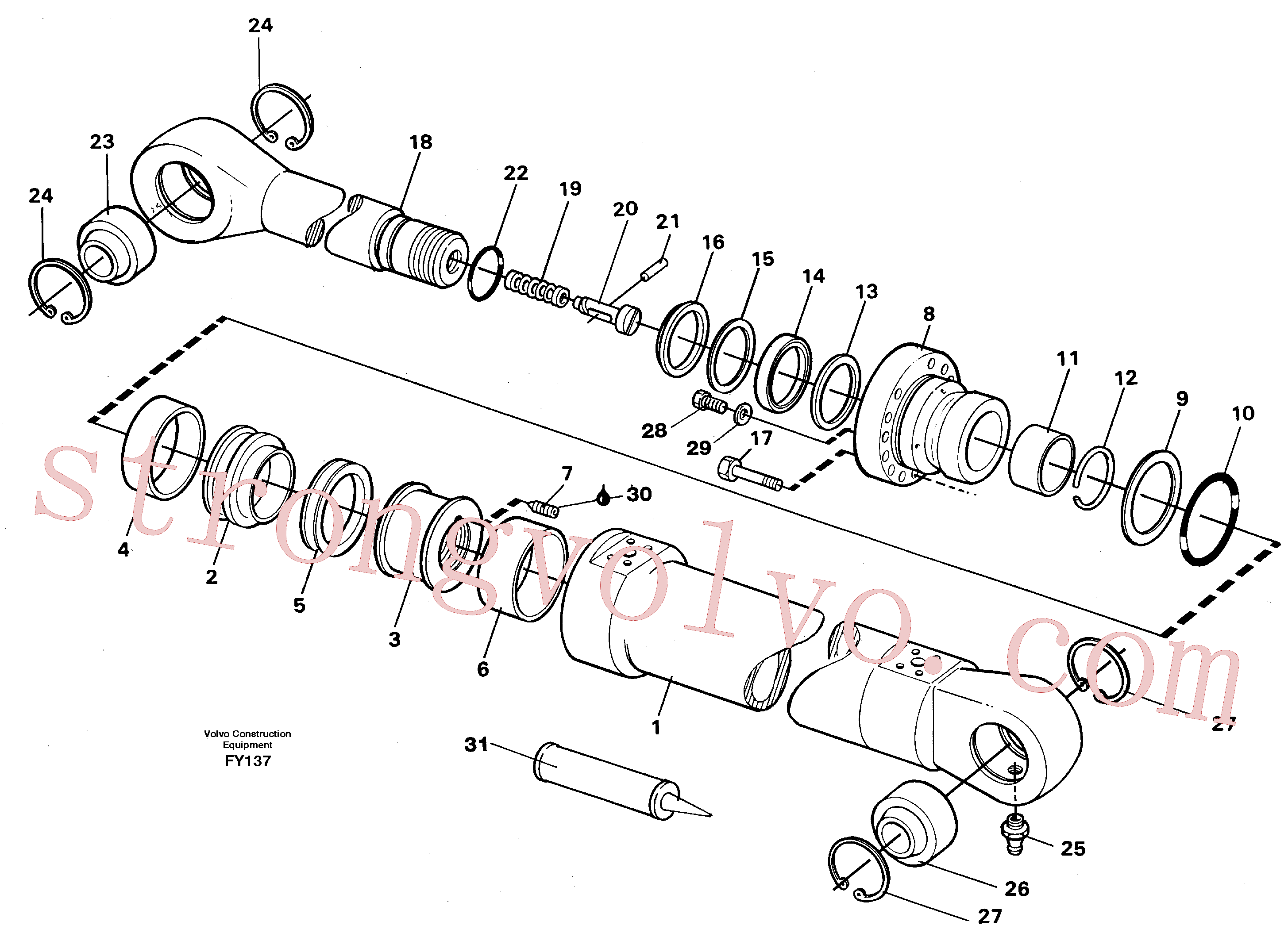 VOE14216263 Volvo Cilindro de balde(FY137 Montagem)