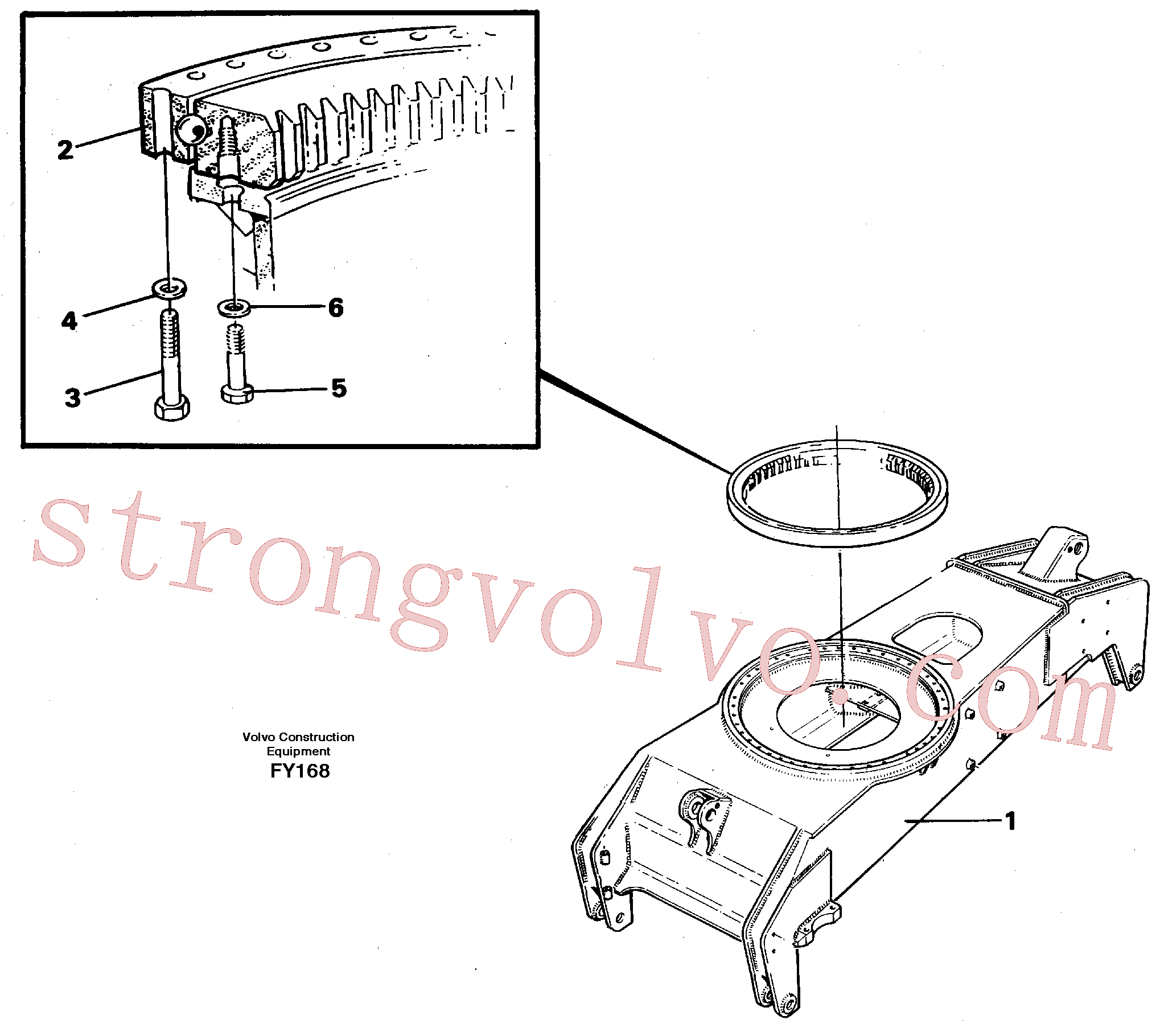 VOE14250452 Slew Ring Volvo escavadeira