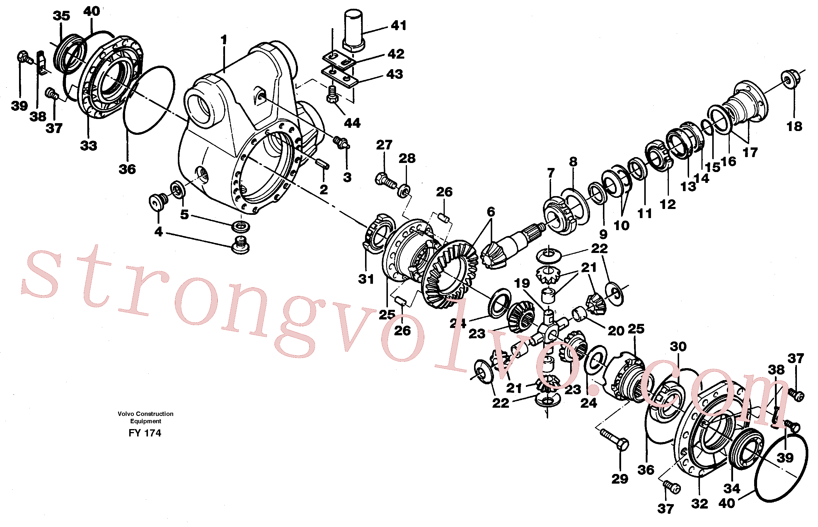 VOE14214294 Volvo Diferencial, eixo dianteiro(FY174 Montagem)