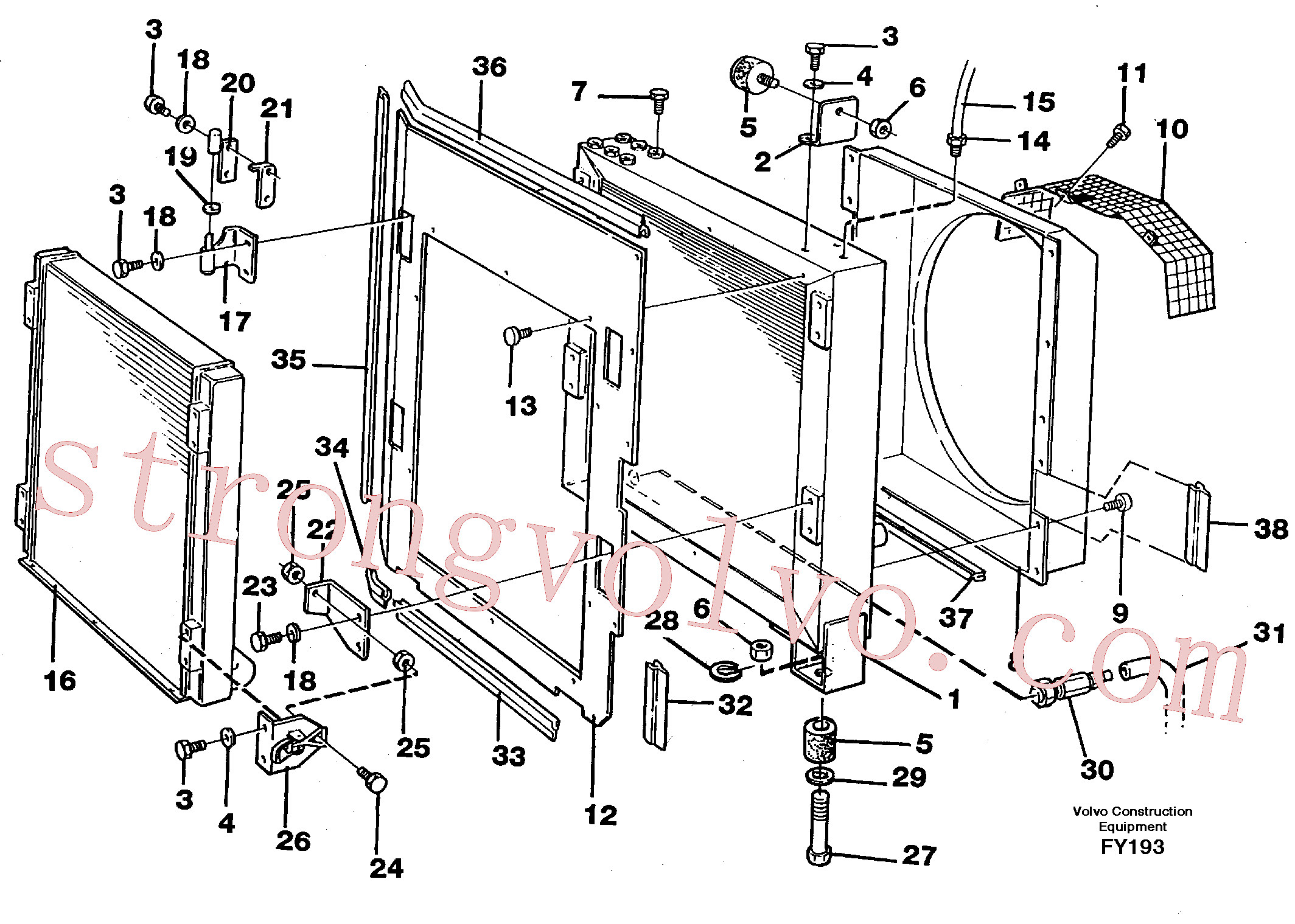 VOE14259136 Volvo Refrigerador de óleo hidráulico(FY193 Montagem)